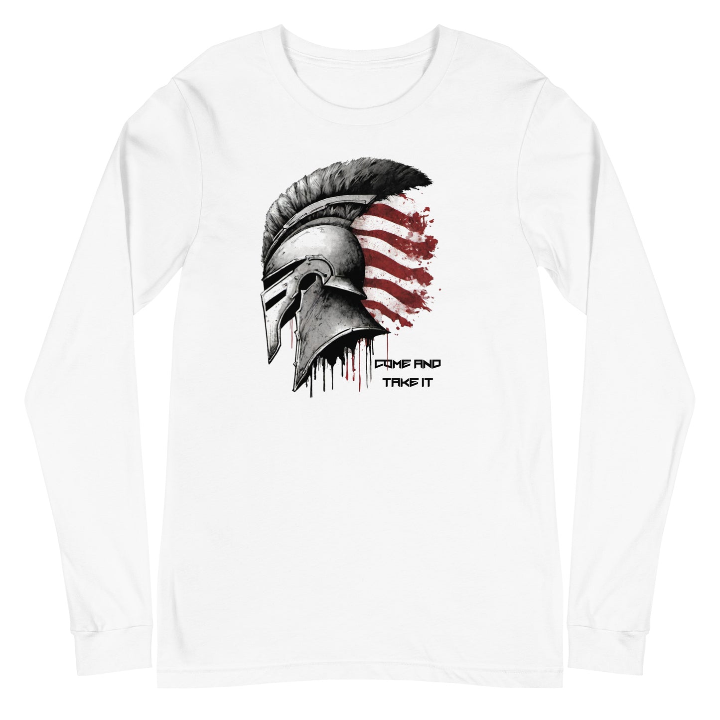Come And Take It Spartan Long Sleeve Tee White
