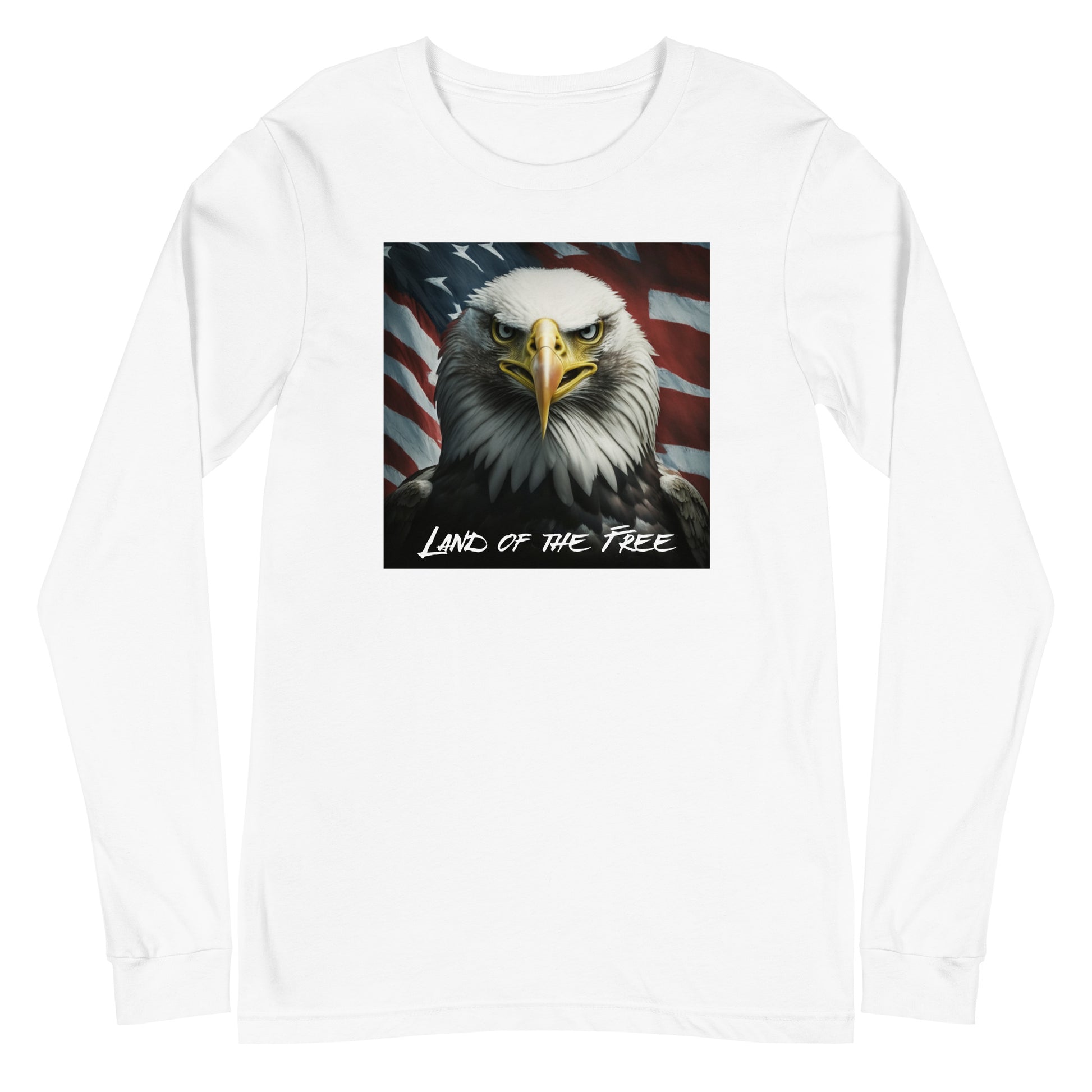 Land of the Free Graphic Long Sleeve Tee White