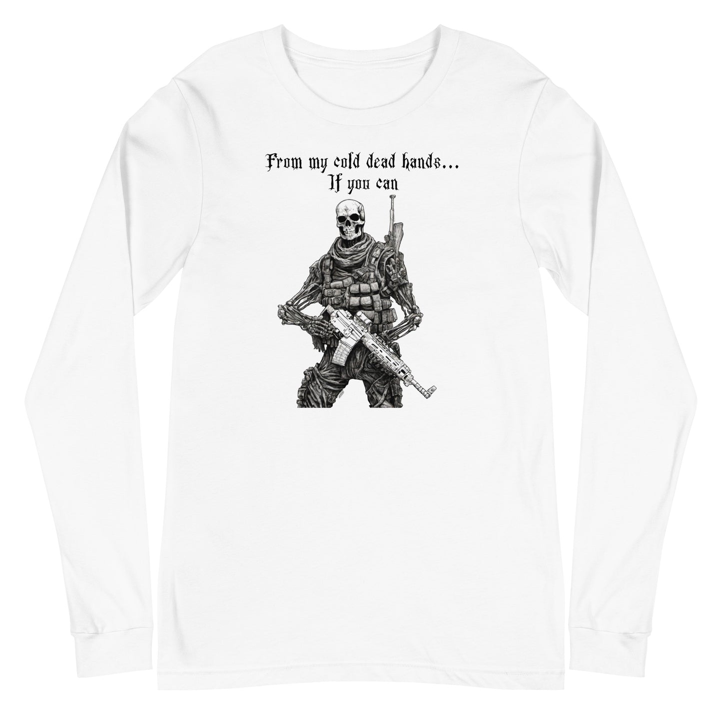 From My Cold Dead Hands Men's Graphic Long Sleeve Tee White
