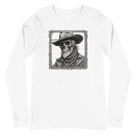Cowboy Reaper Long Sleeve Graphic Tee White