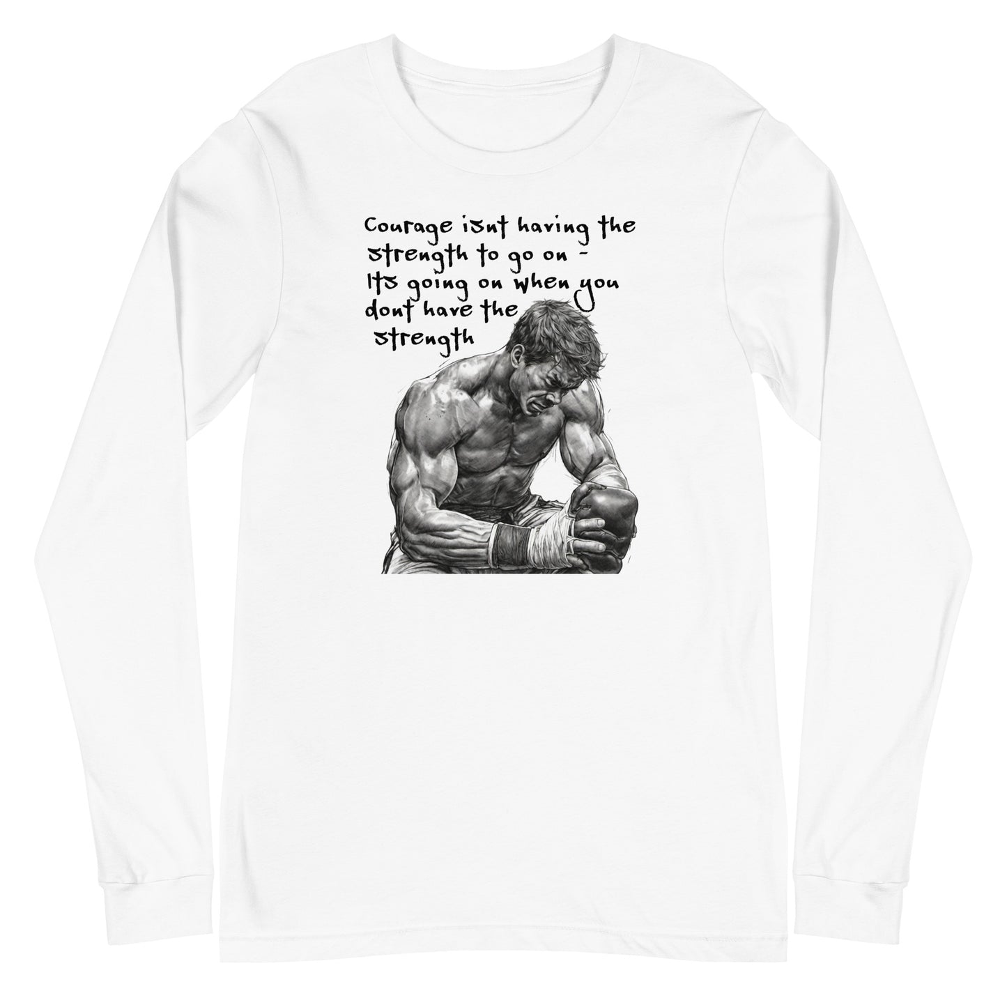 Courage and Strength Men's Long Sleeve Tee White