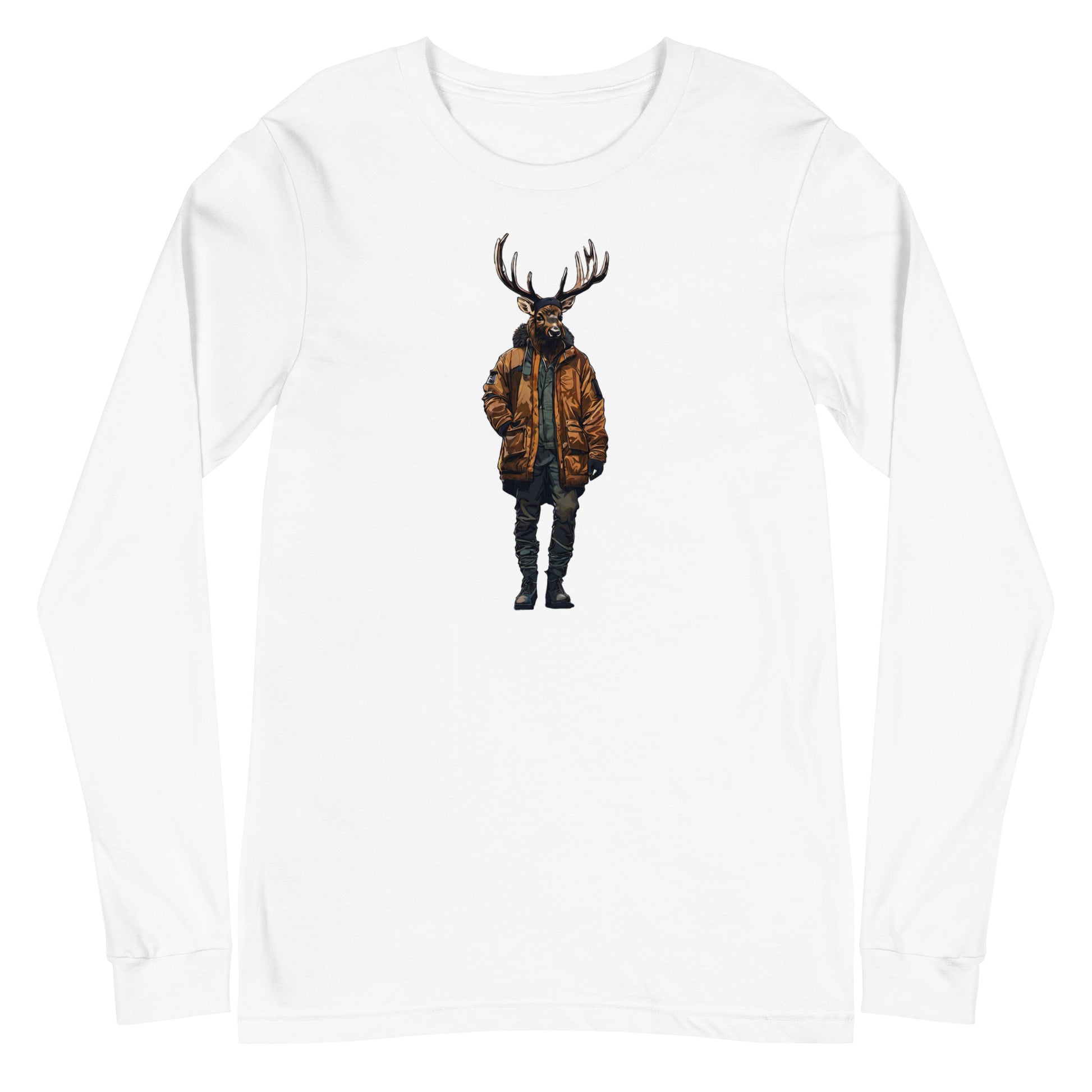 Urban Bull Elk Long Sleeve Tee White