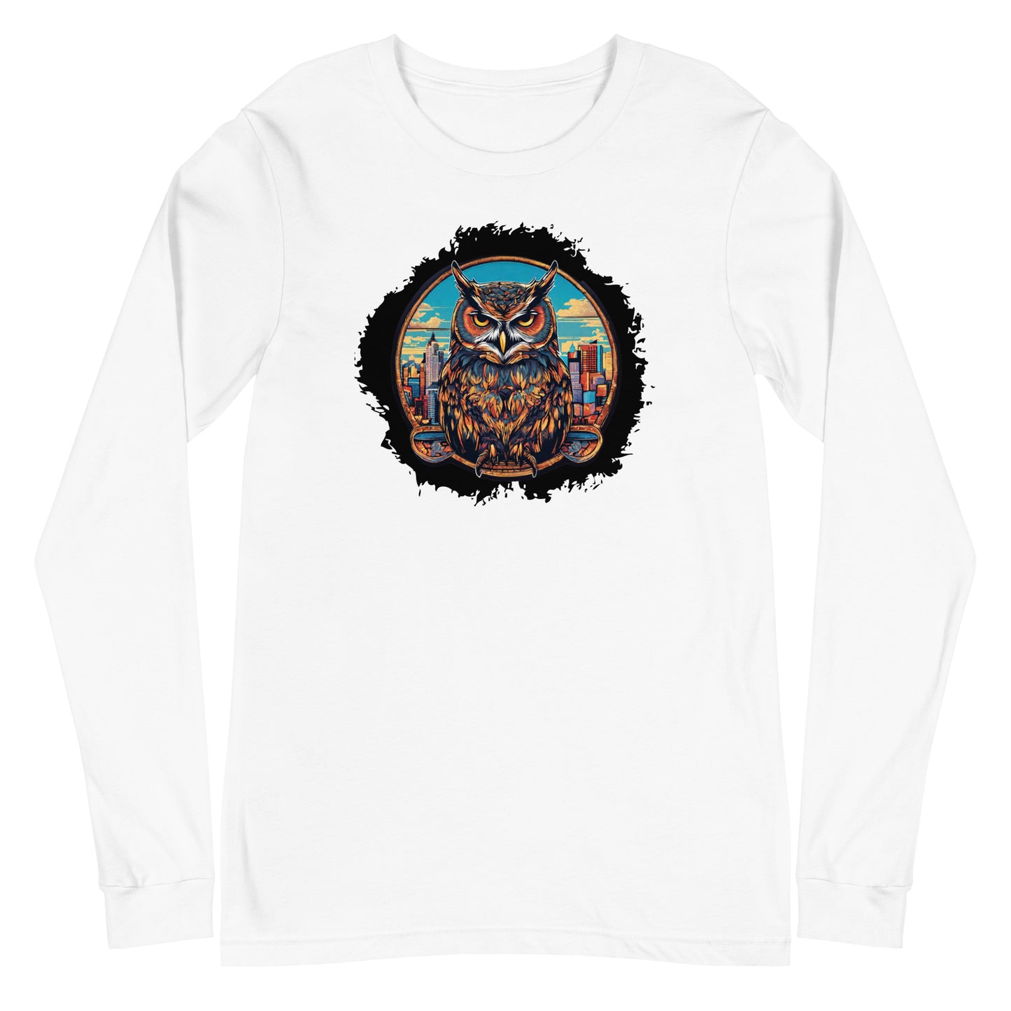 Owl in the City Emblem Long Sleeve Tee White