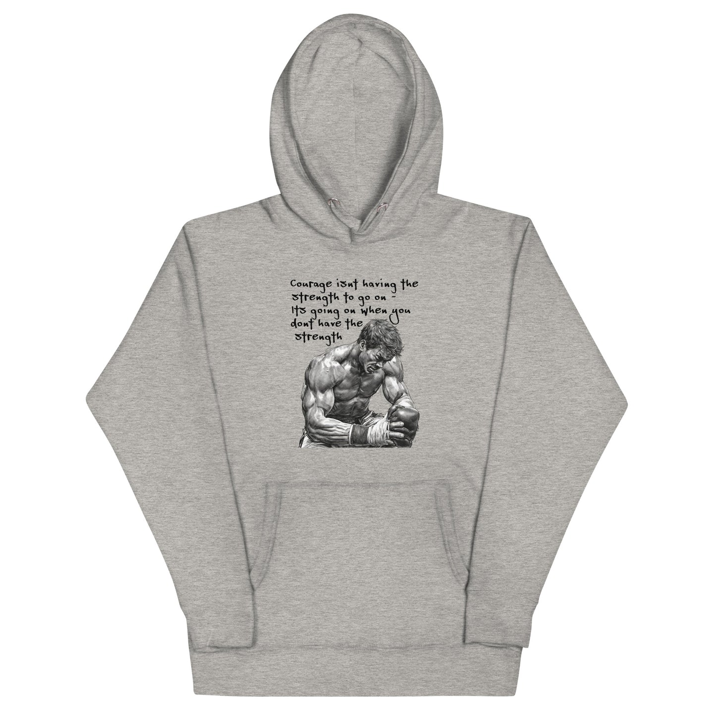 Courage and Strength Men's Hoodie Carbon Grey