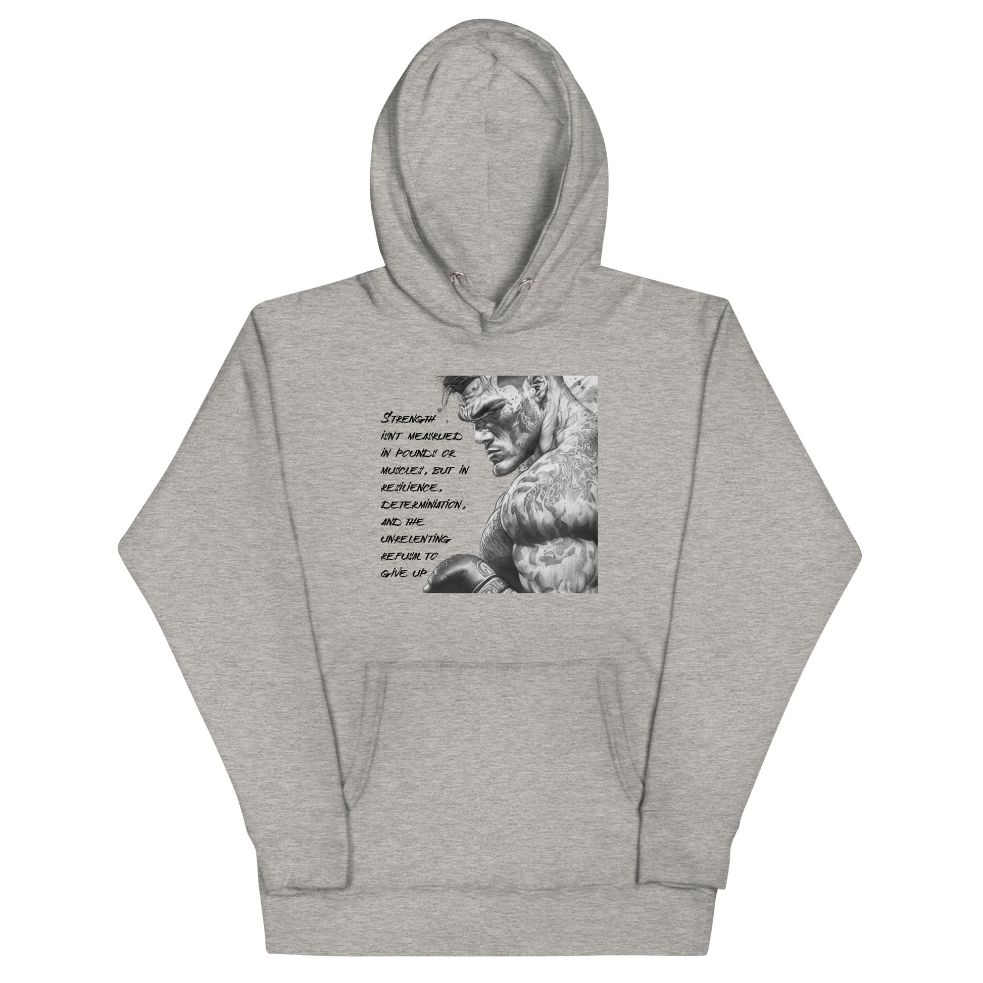 Strength and Determination Men's Graphic Hoodie Carbon Grey