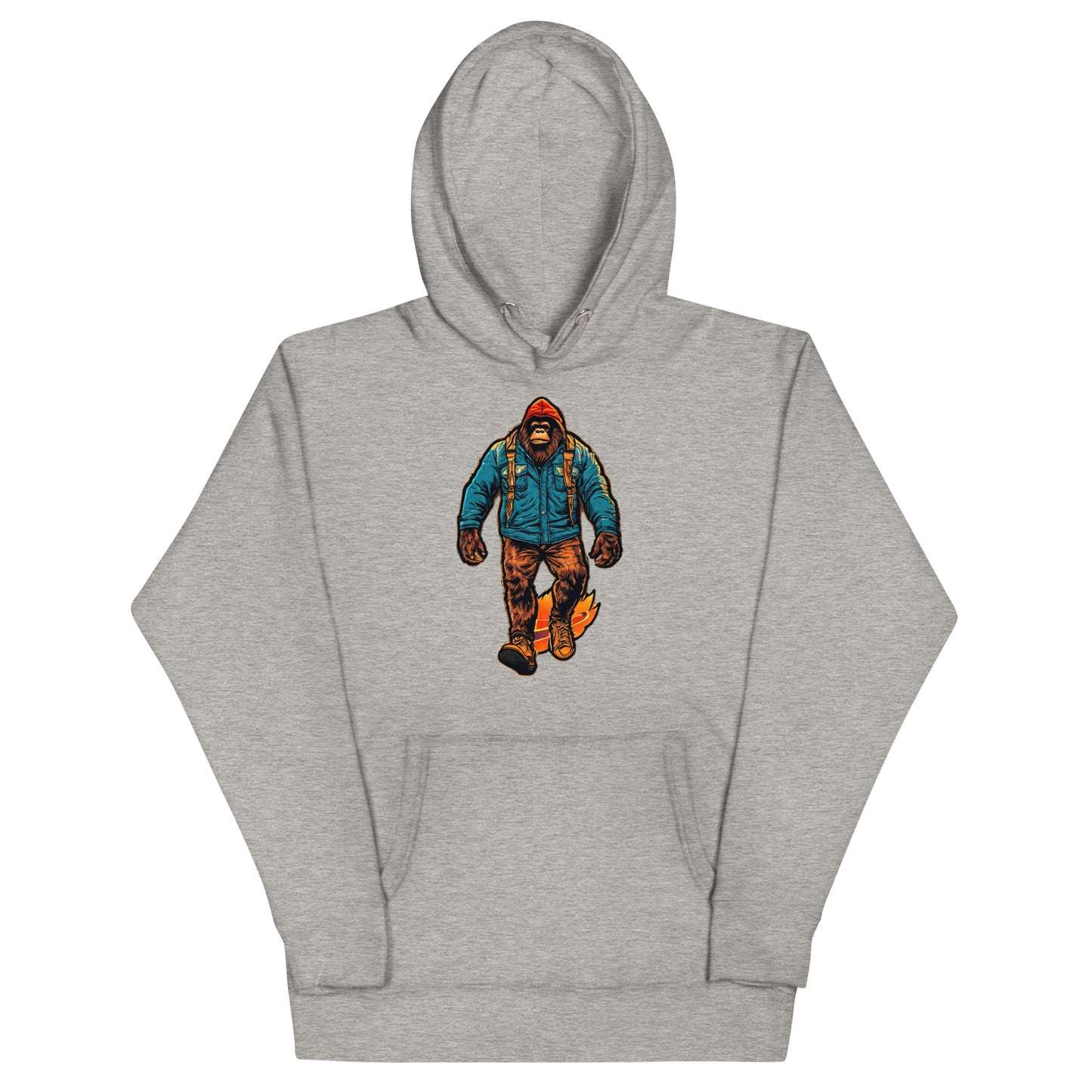Bigfoot on a Hike Graphic Hoodie Carbon Grey