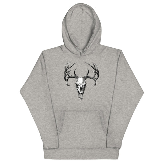 Deer Skull Graphic Hoodie Carbon Grey