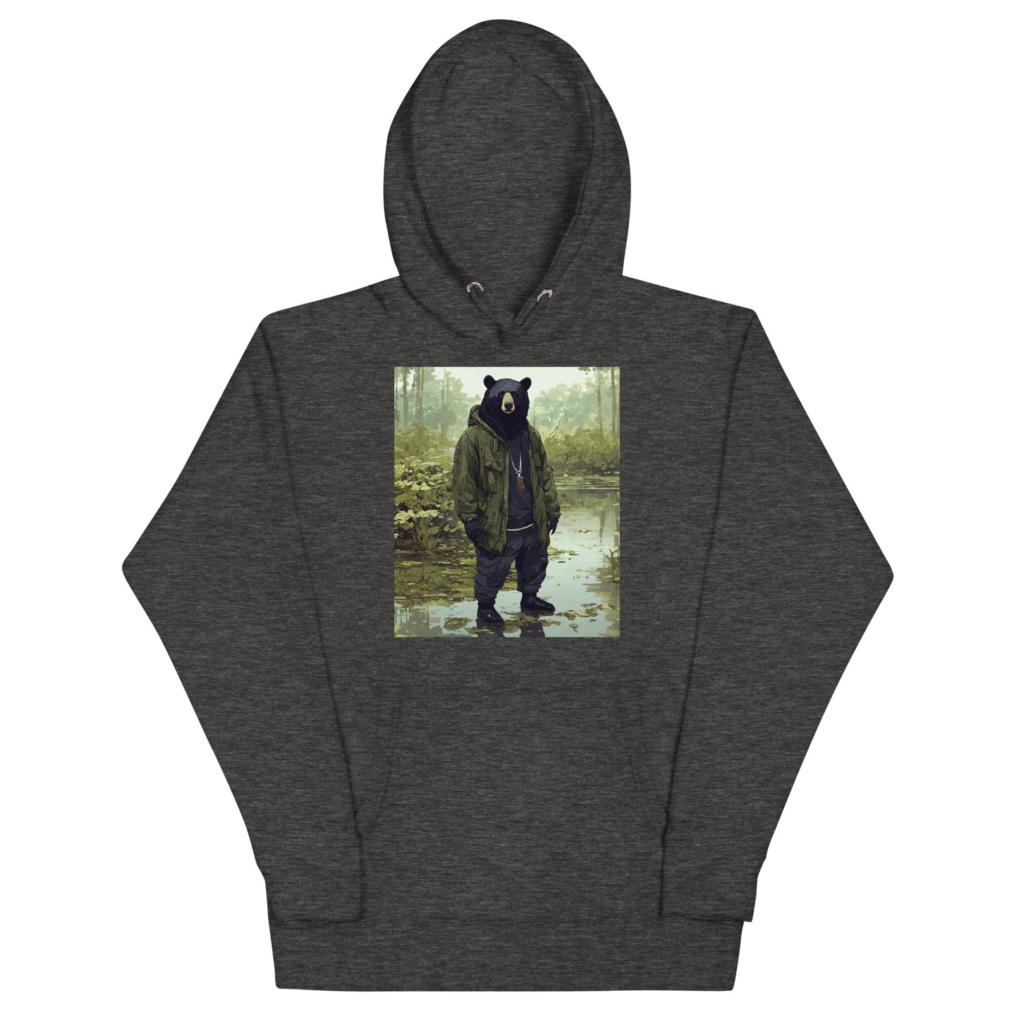 Stoic Black Bear Graphic Hoodie Charcoal Heather