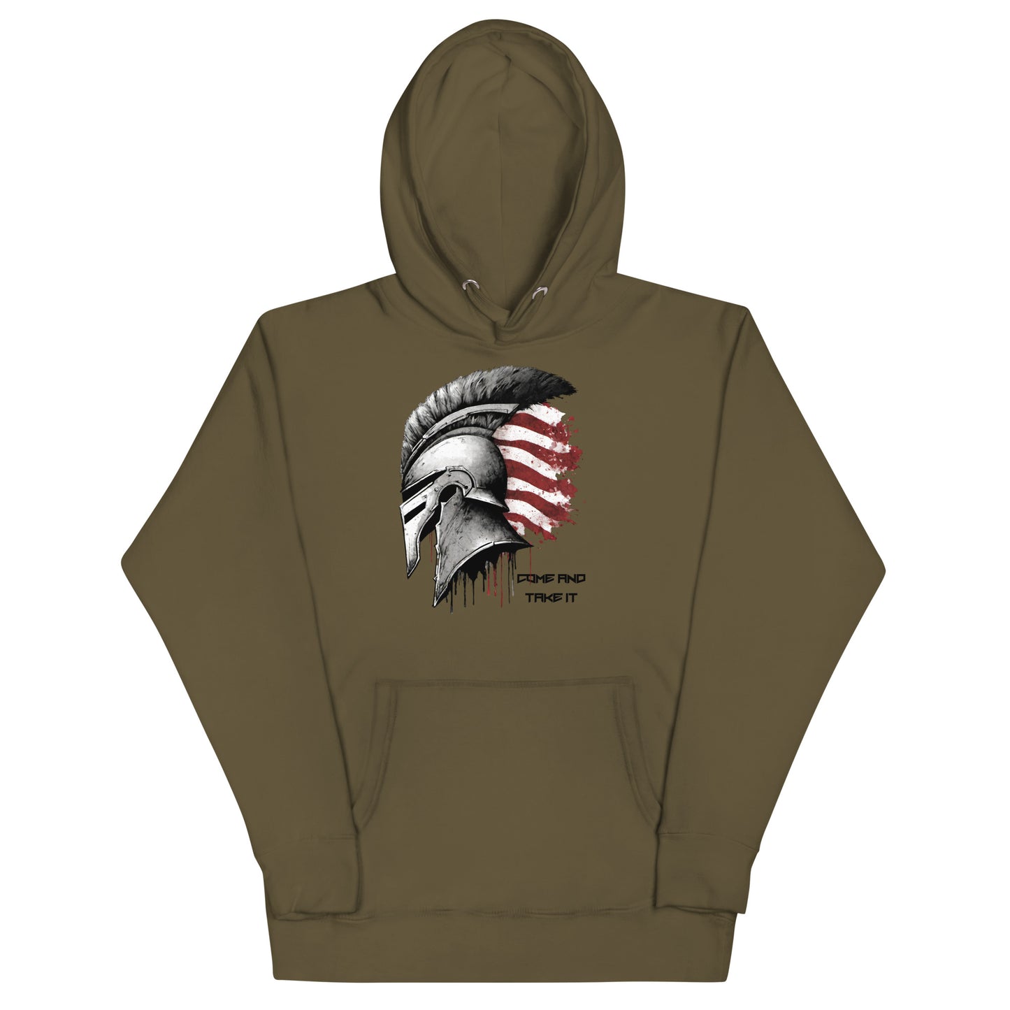 Come And Take It Spartan Hoodie Military Green