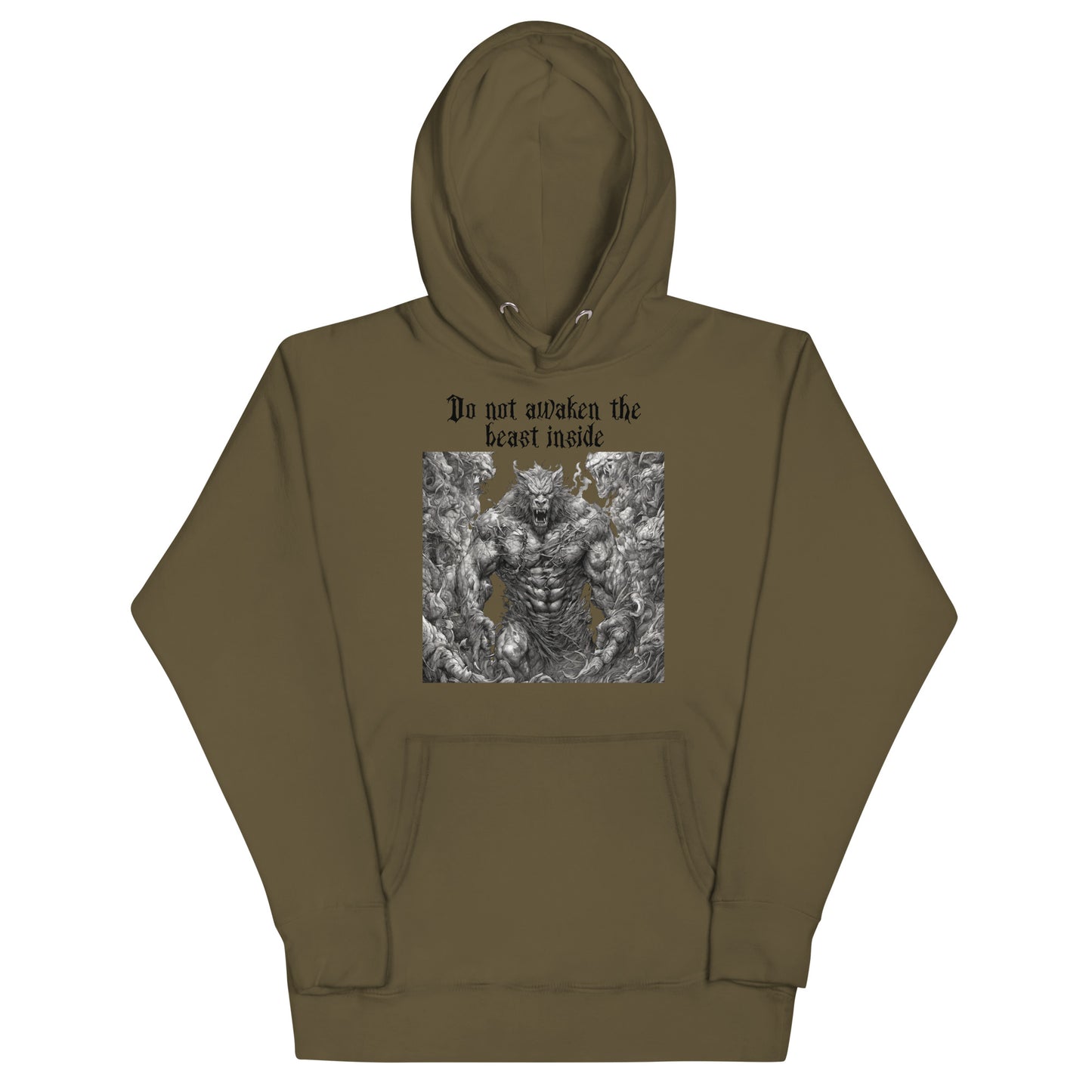 The Beast Inside Men's Graphic Hoodie Military Green