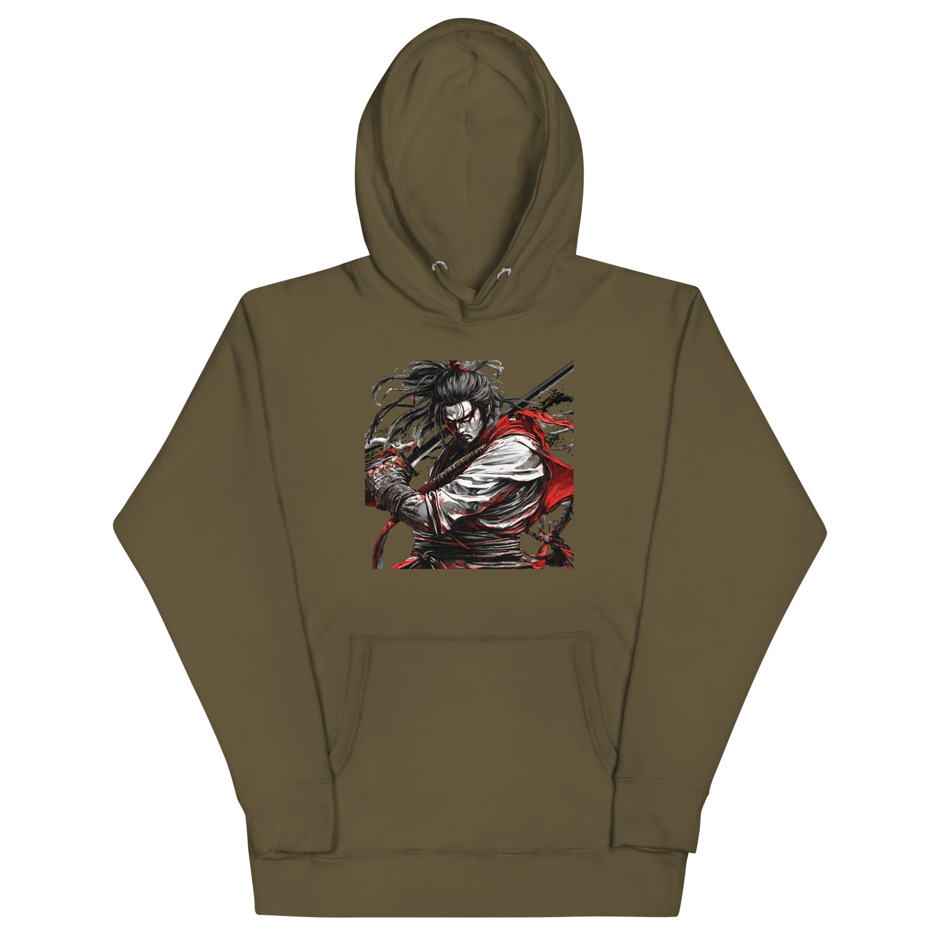 Graceful Warrior Graphic Hoodie Military Green