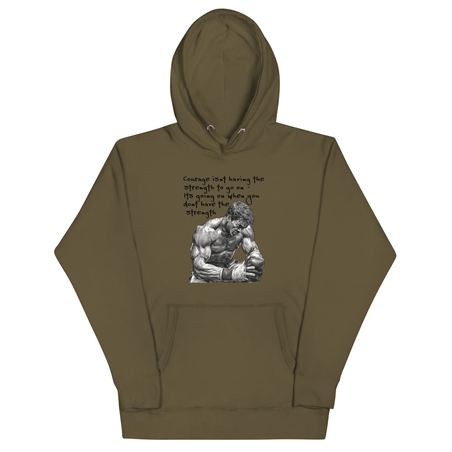 Courage and Strength Men's Hoodie Military Green