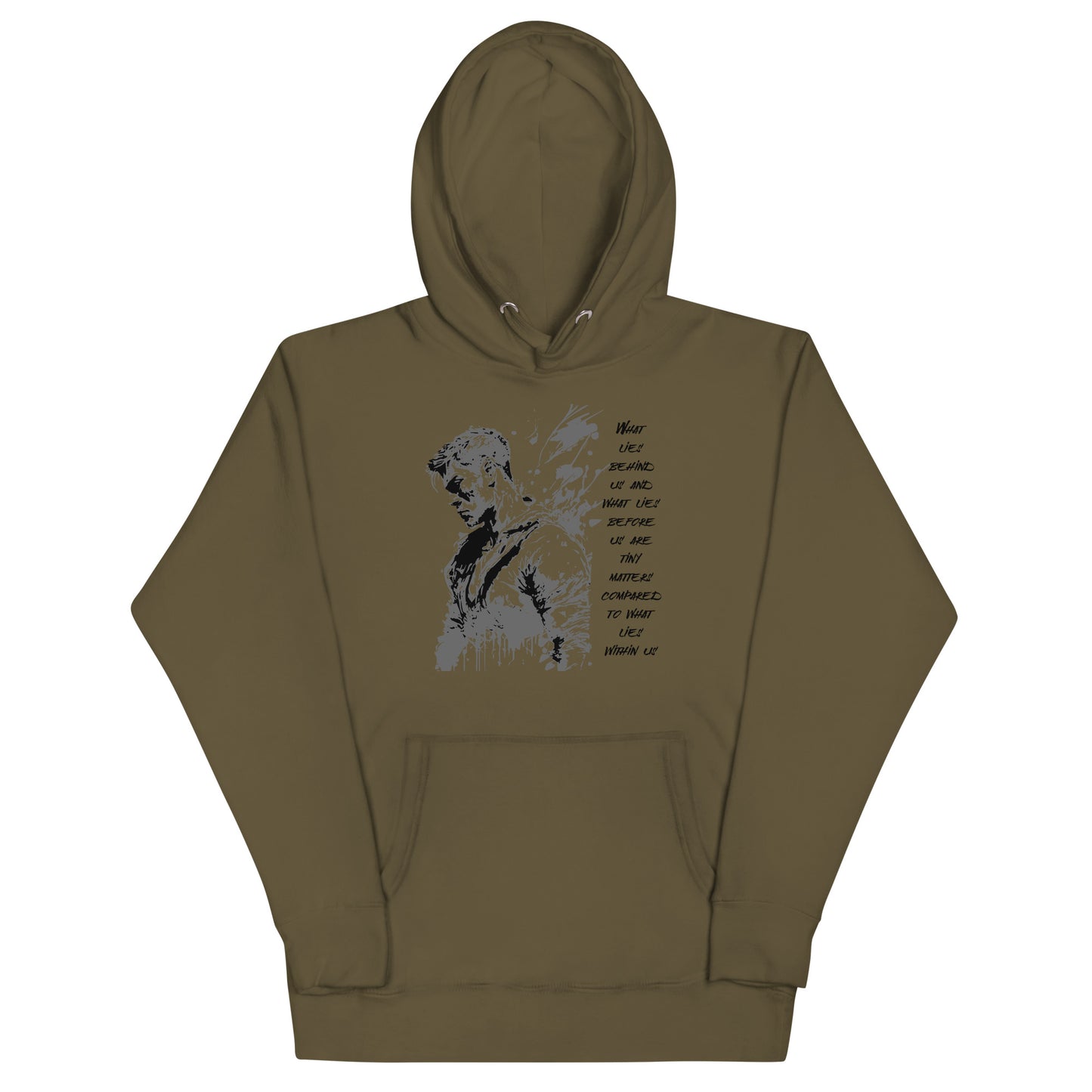 What Lies Within Us Men's Graphic Hoodie Military Green