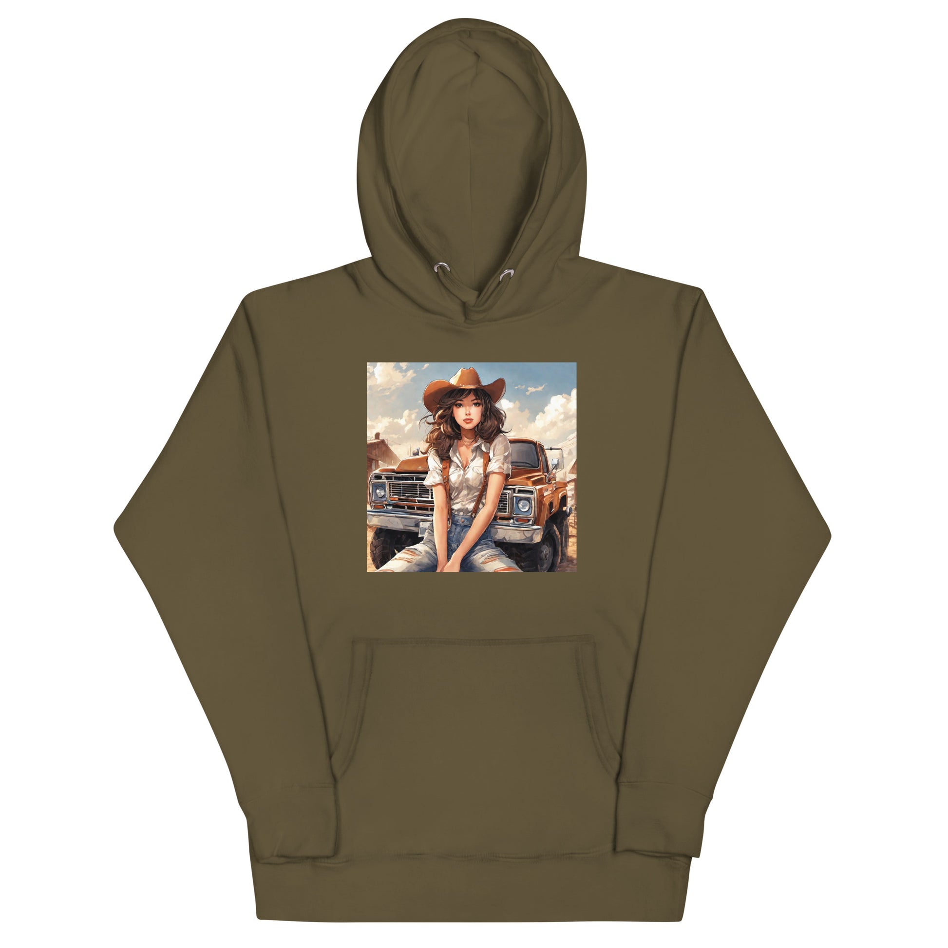 Cowgirl Cutie Graphic Hoodie Military Green