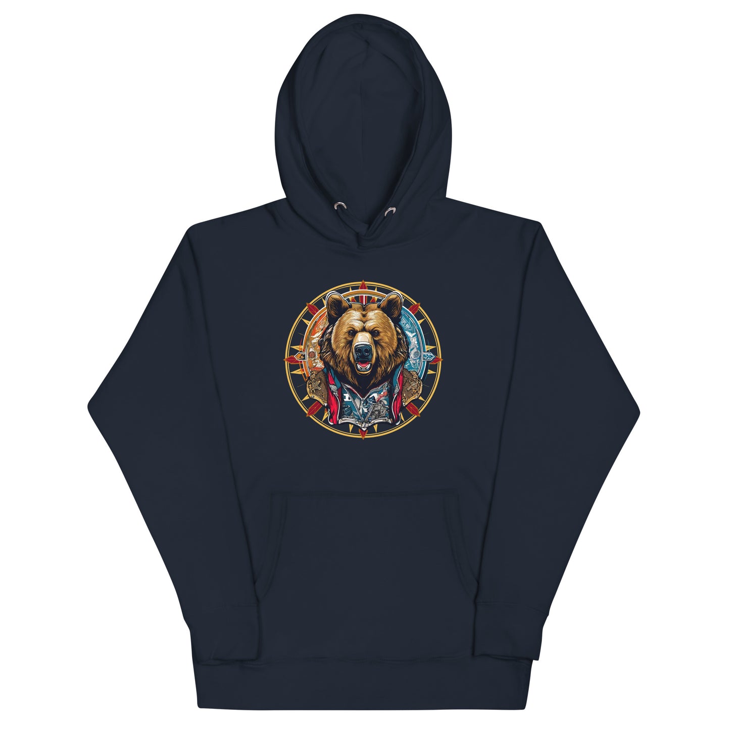 Bear Emblem Graphic Hoodie Navy Blazer