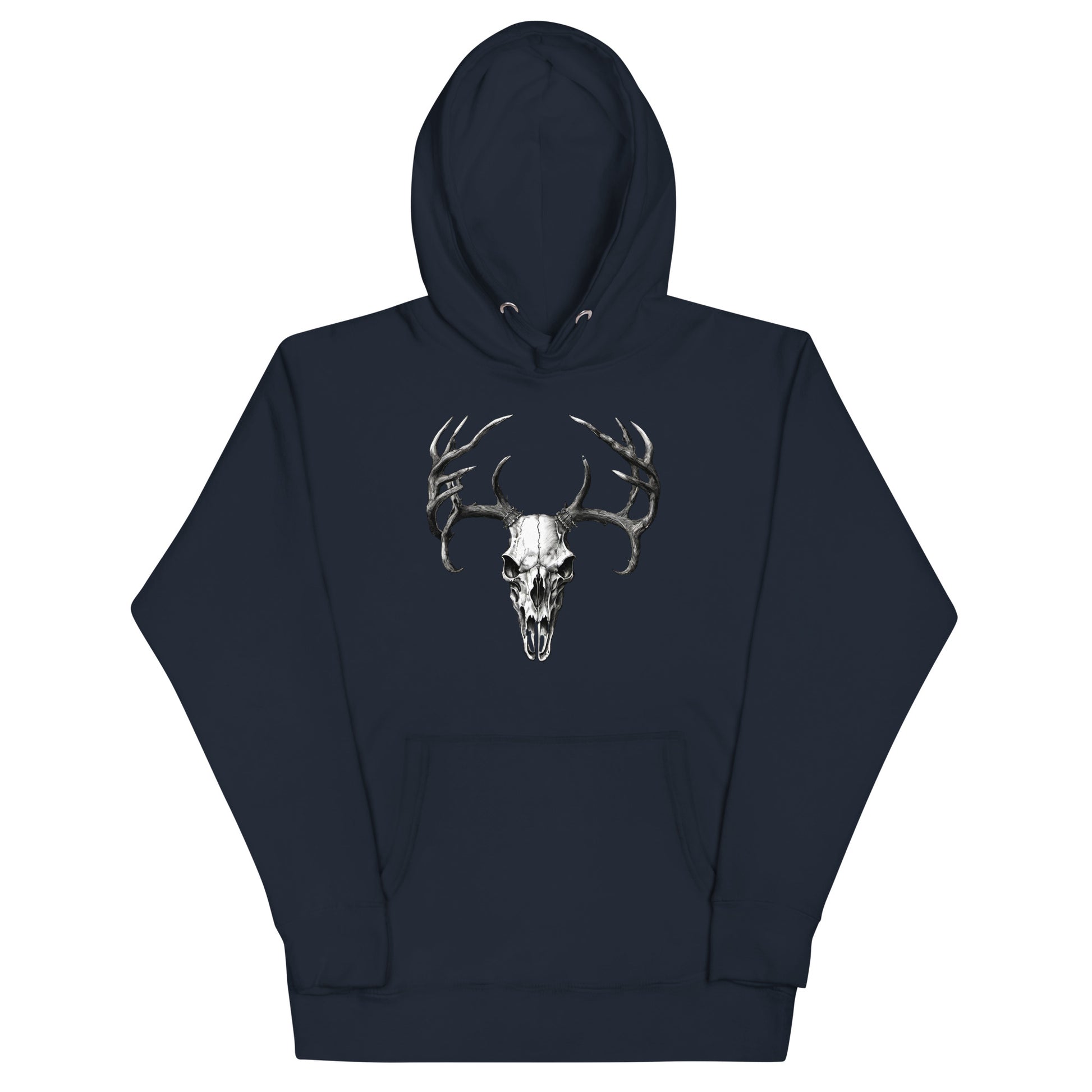Deer Skull Graphic Hoodie Navy Blazer