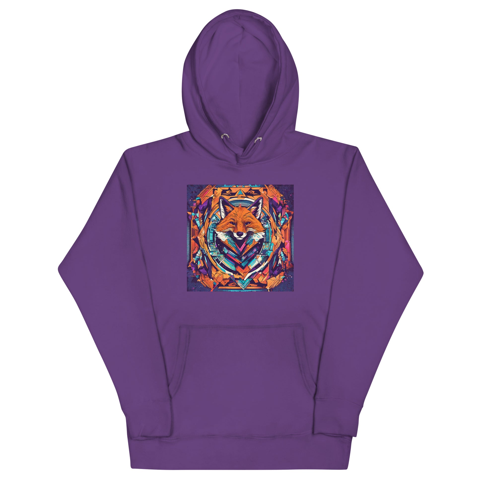Colorful Fox Hoodie Purple