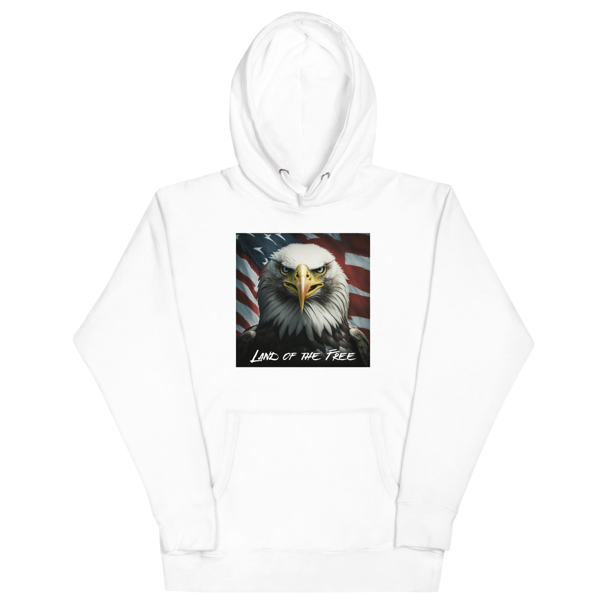 Land of the Free Graphic Hoodie White