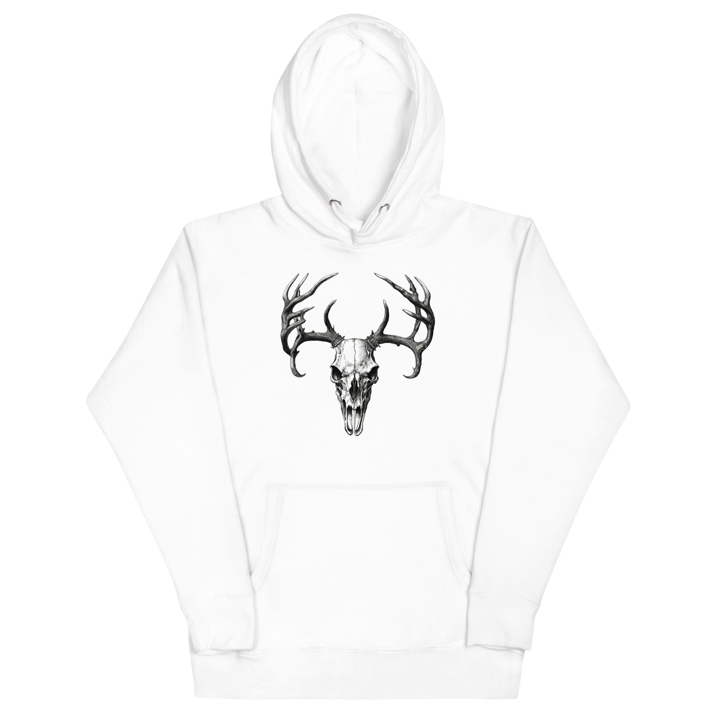 Deer Skull Graphic Hoodie White