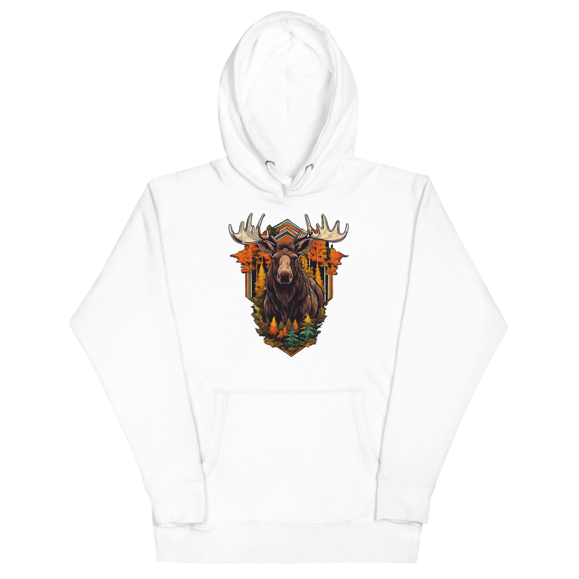 Moose & Forest Emblem Hoodie White