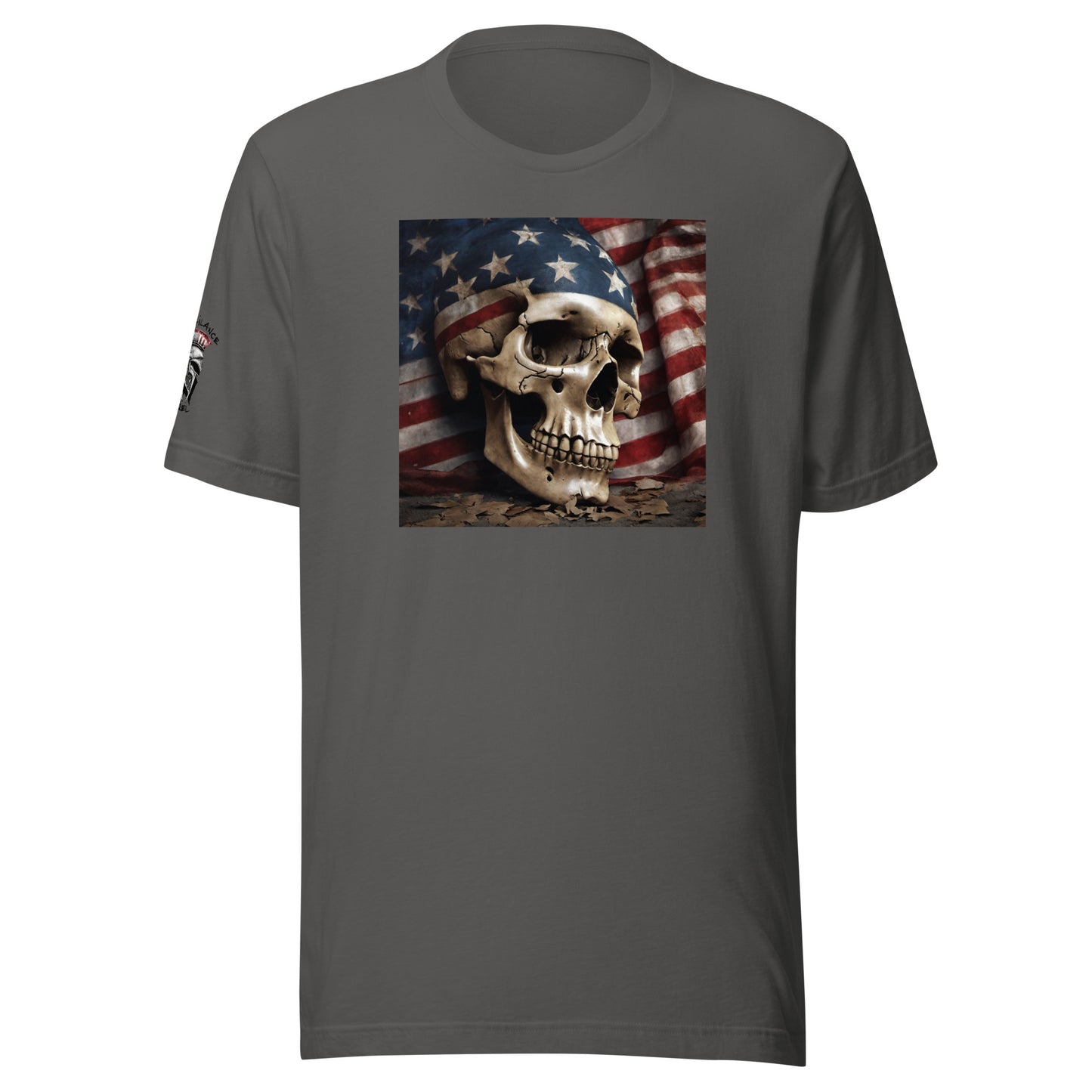 Skull and Flag Print Classic T-shirt Asphalt
