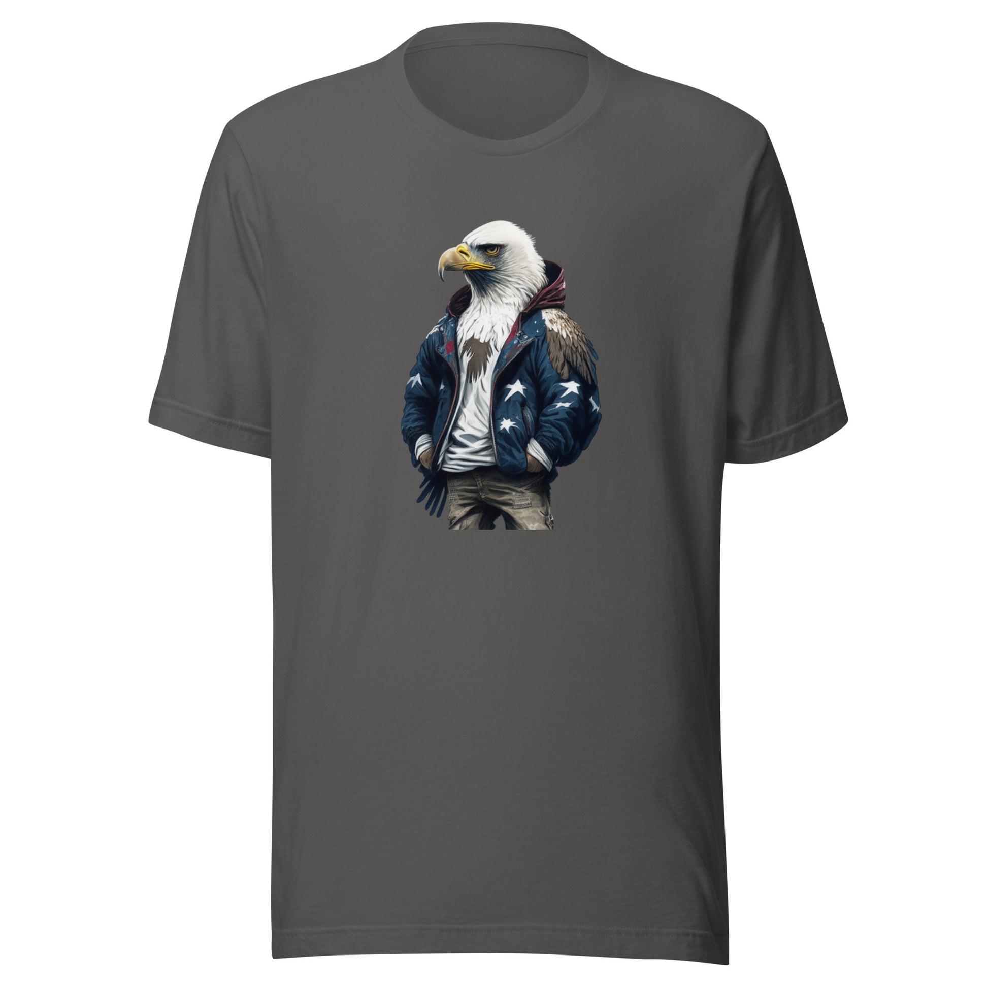 Patriotic American Bald Eagle T-Shirt Asphalt