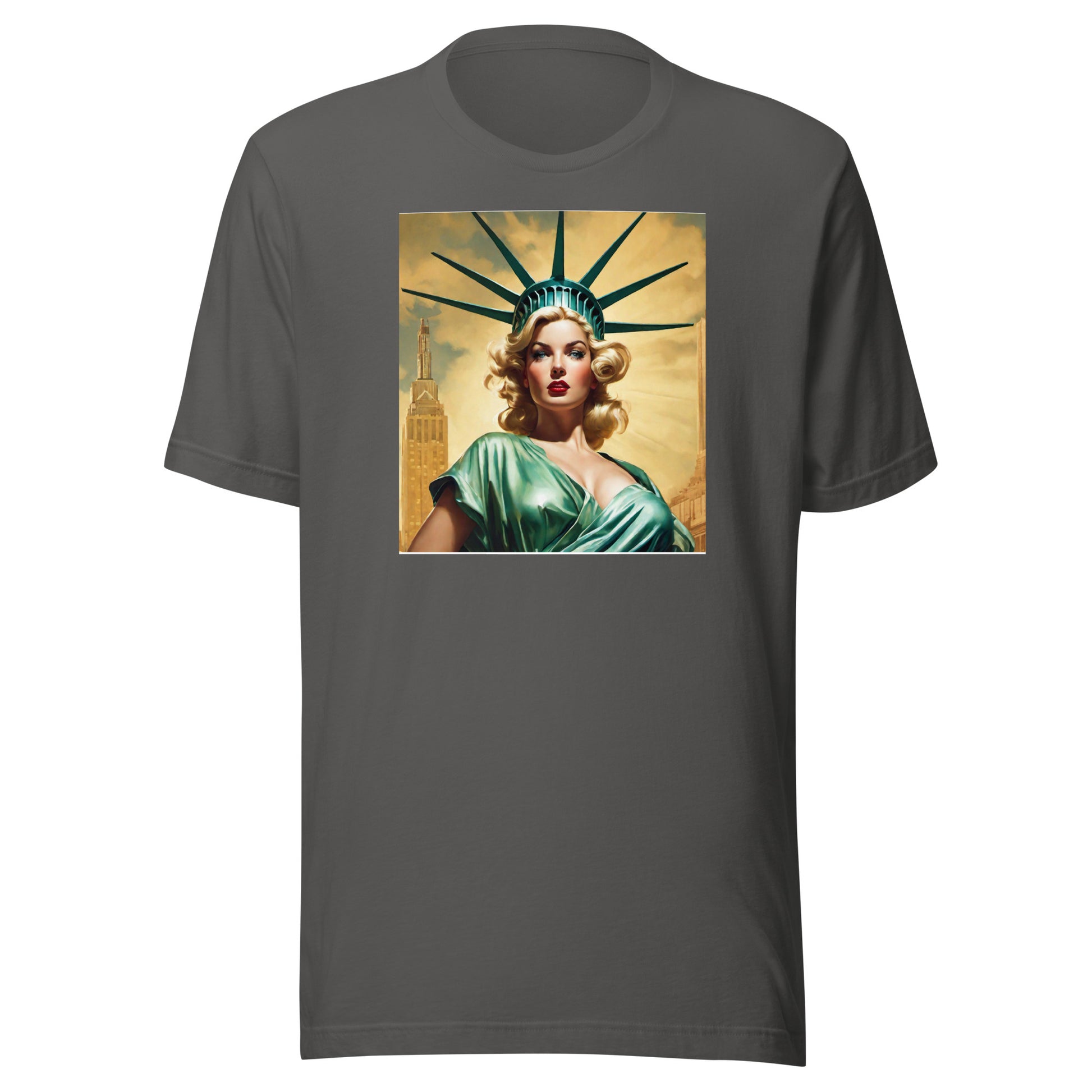 Beautiful Lady Liberty Men's T-Shirt Asphalt