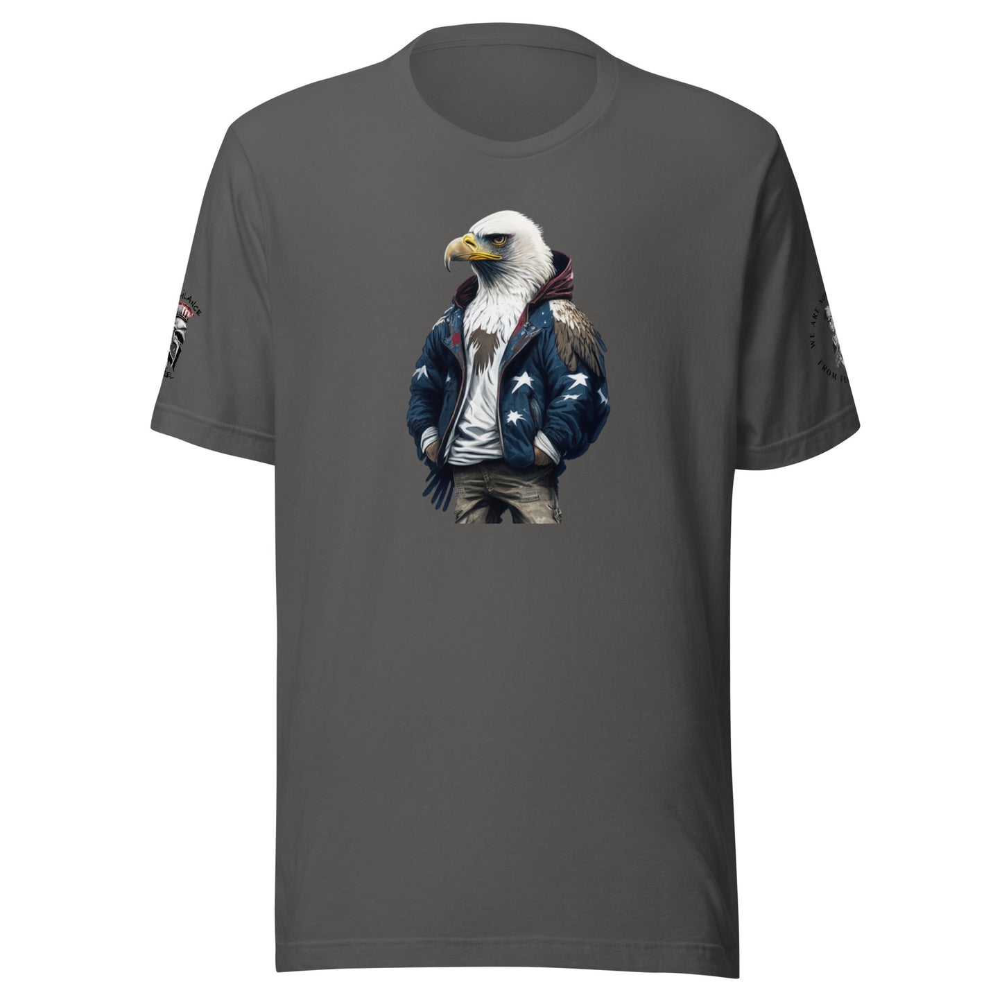 American Patriot Bald Eagle Limited T-Shirt (logo & minuteman sleeve) Asphalt