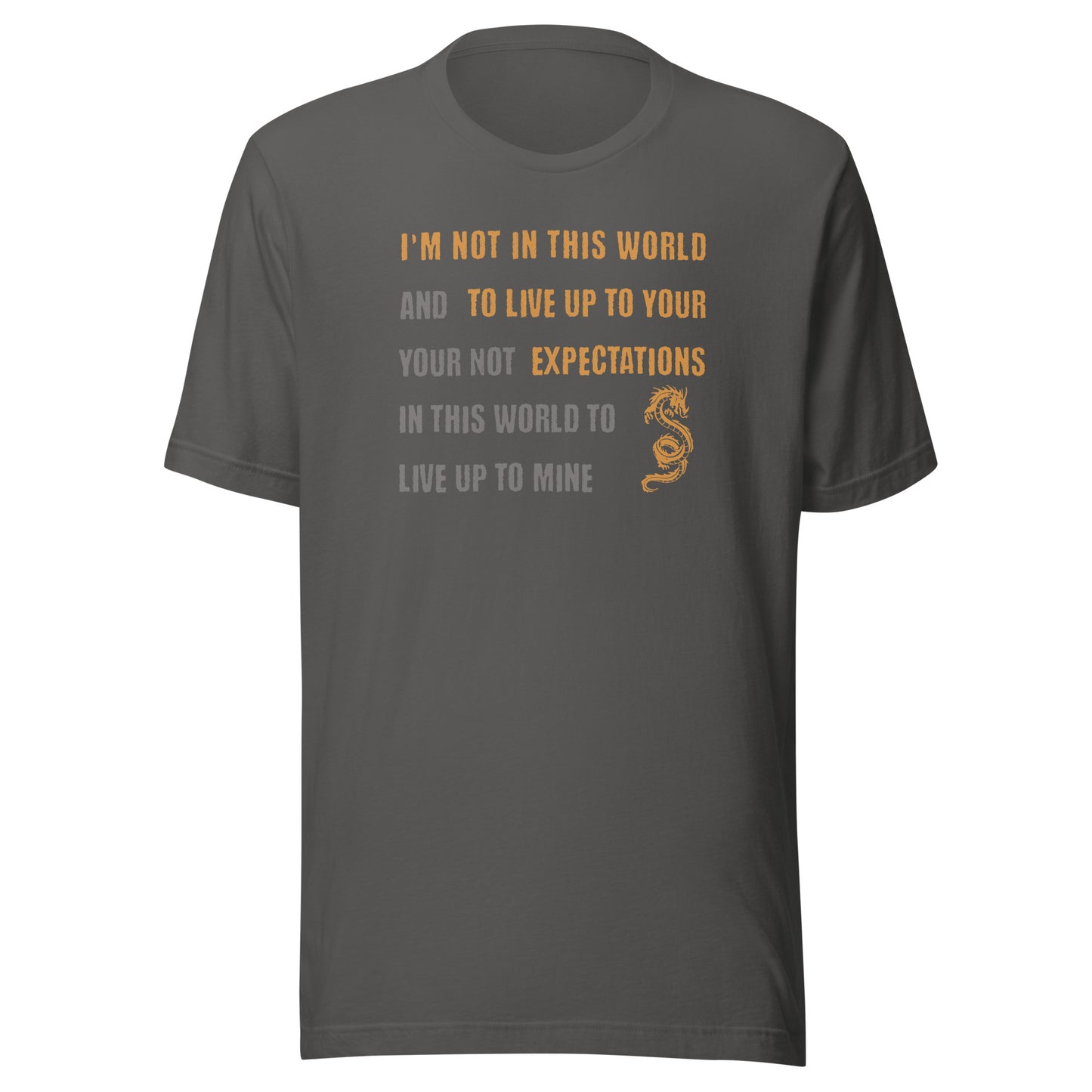 I'm Not Here To Live Up To Your Expectation Men's T-Shirt Asphalt