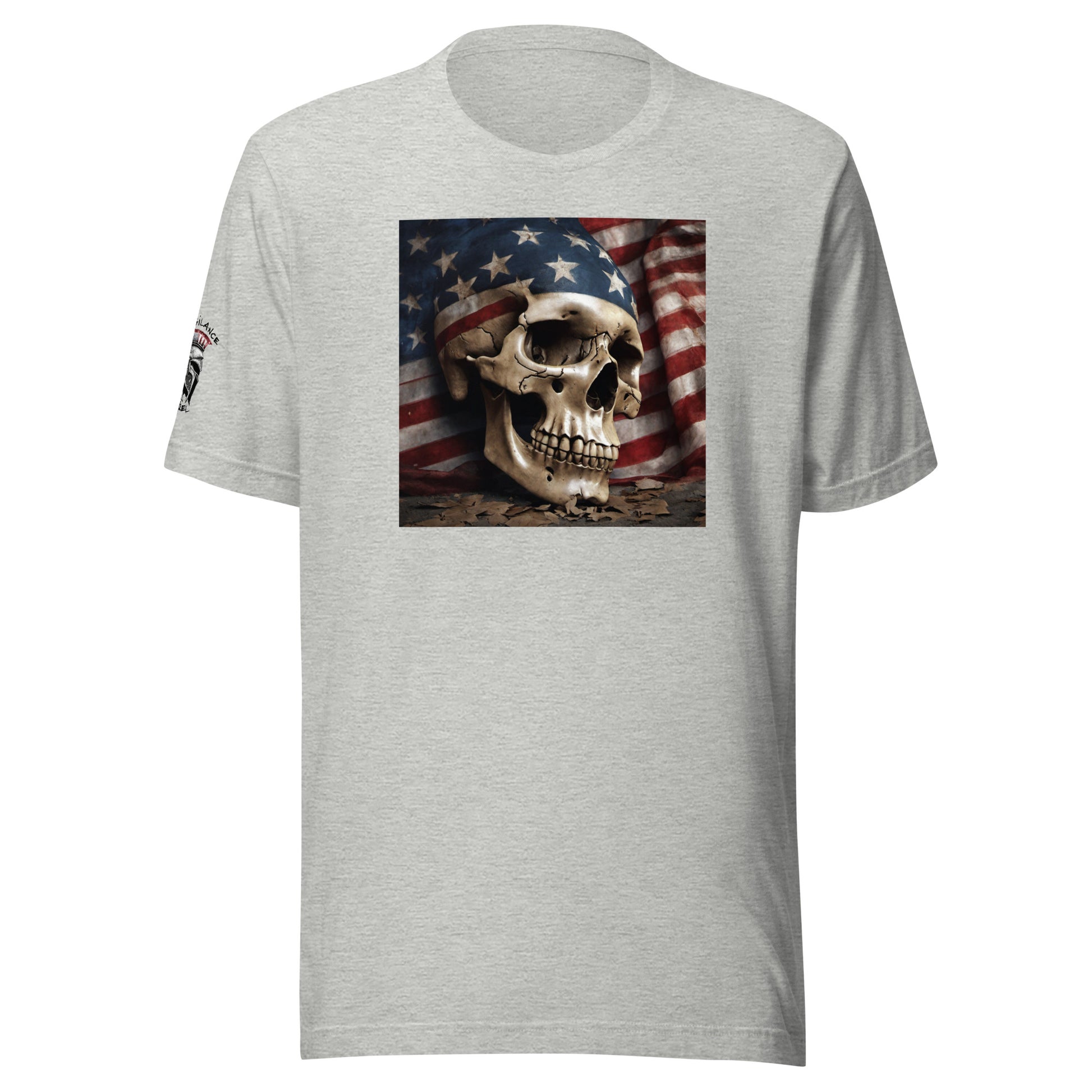 Skull and Flag Print Classic T-shirt Athletic Heather