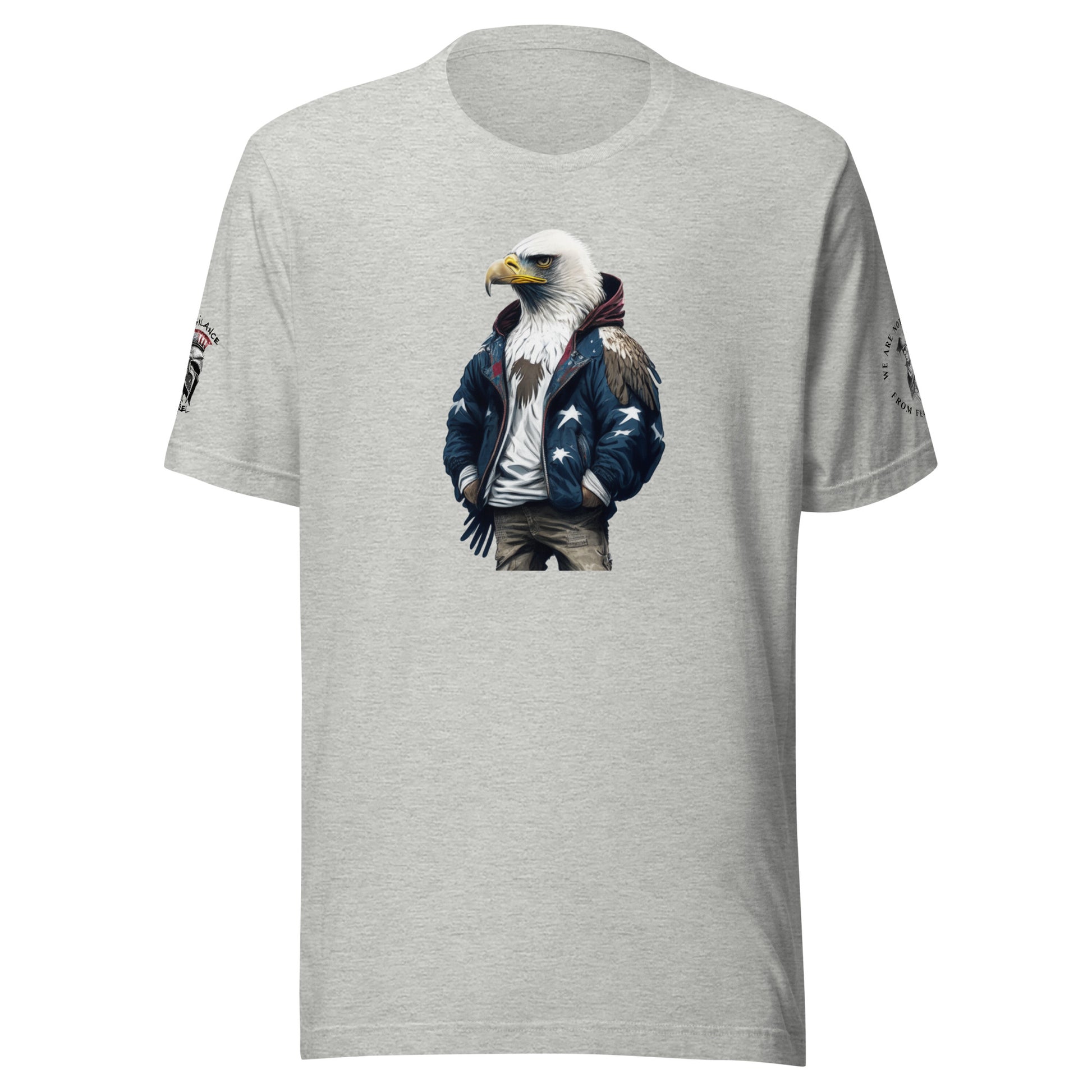 American Patriot Bald Eagle Limited T-Shirt (logo & minuteman sleeve) Athletic Heather