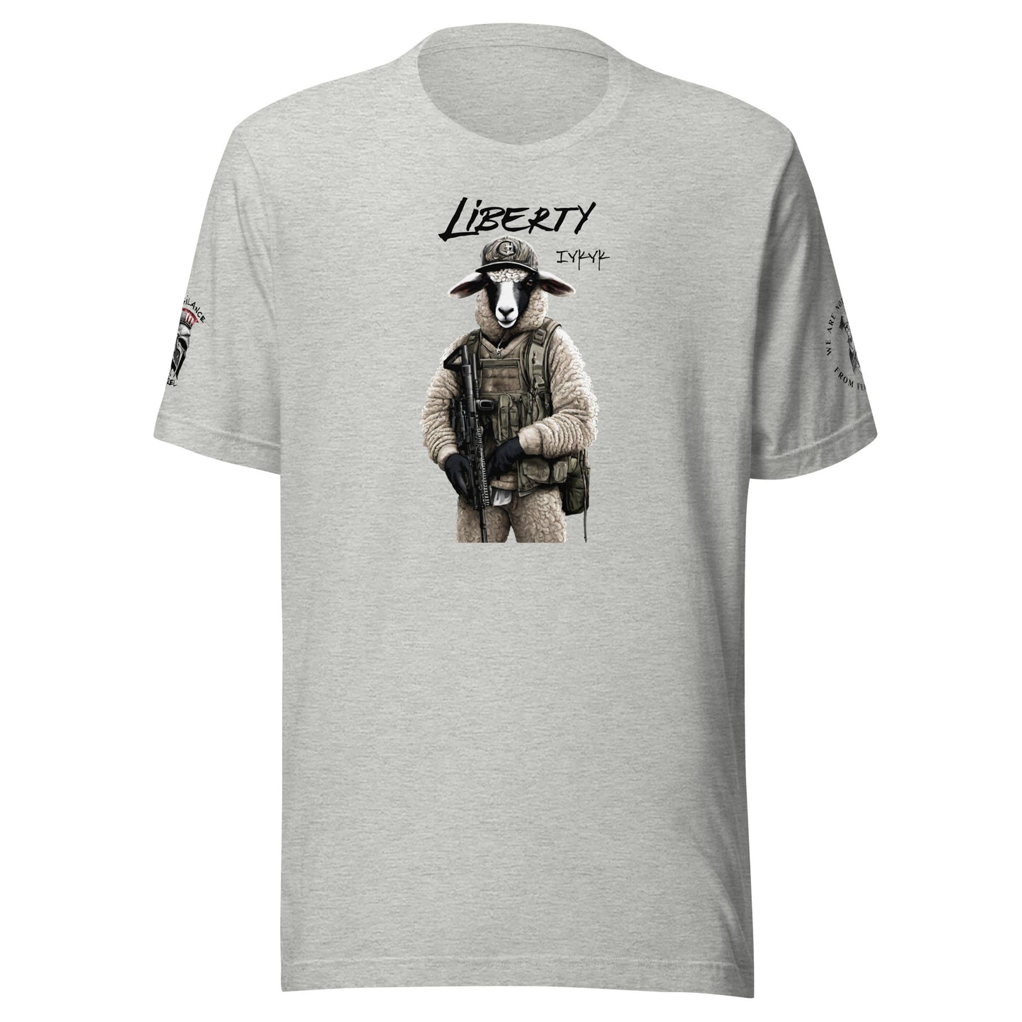 Liberty Lamb IYKYK (logo & minuteman sleeve) Limited Men's T-Shirt Athletic Heather