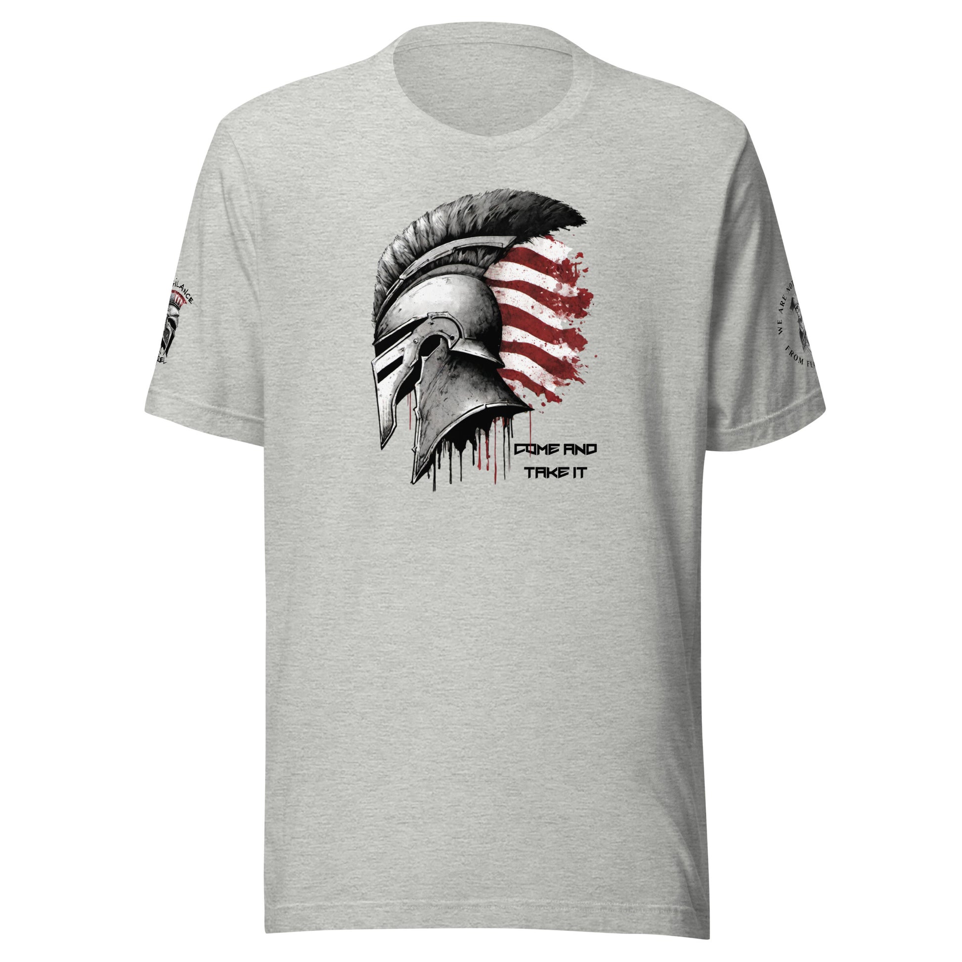 Come and Take It Spartan (logo and minuteman sleeve) Limited Men's T-Shirt Athletic Heather