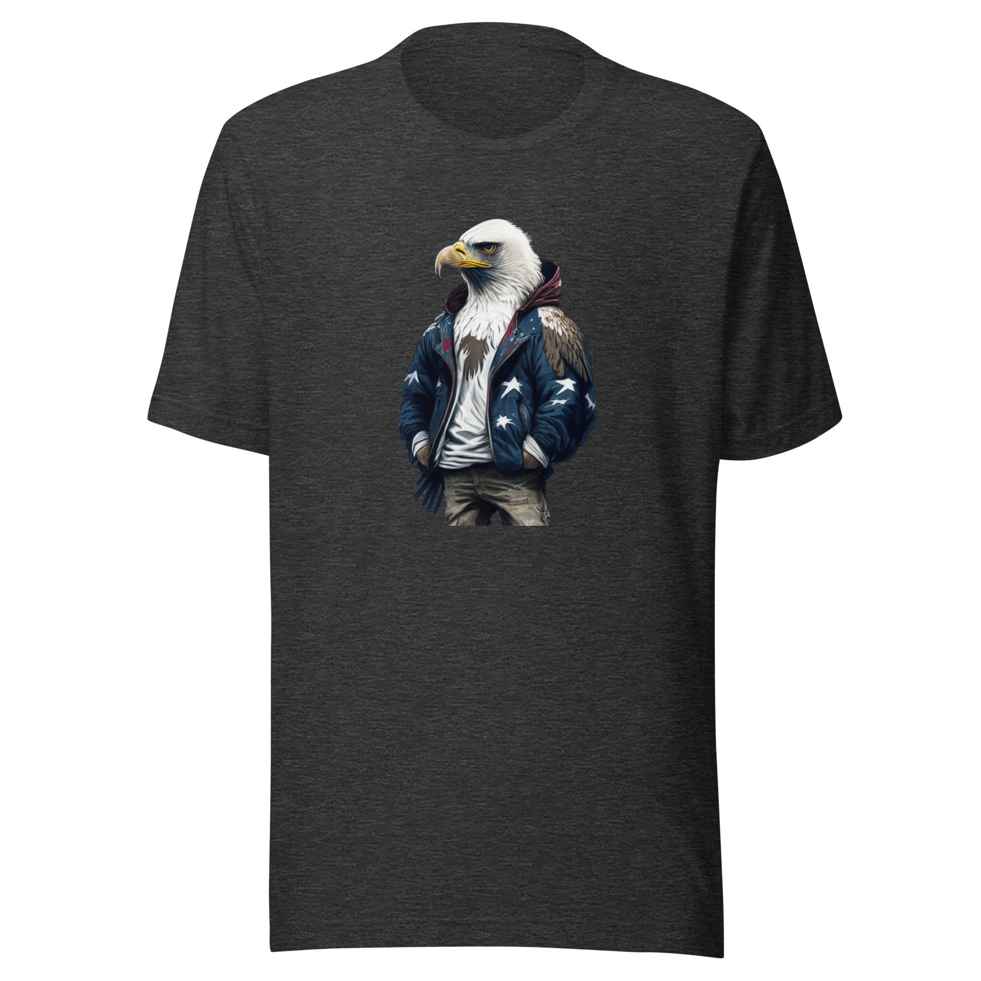 Patriotic American Bald Eagle T-Shirt Dark Grey Heather