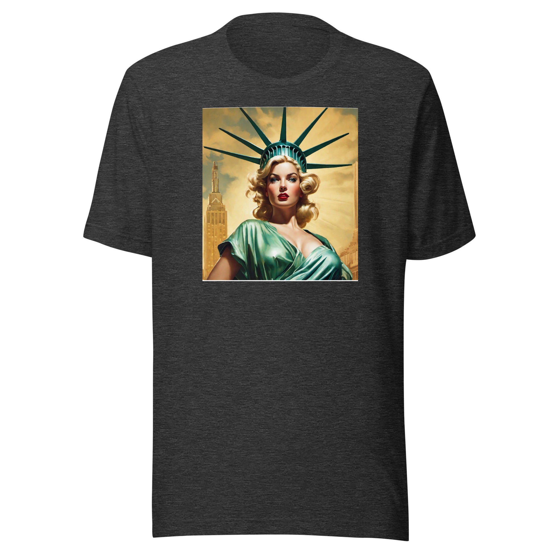 Beautiful Lady Liberty Men's T-Shirt Dark Grey Heather