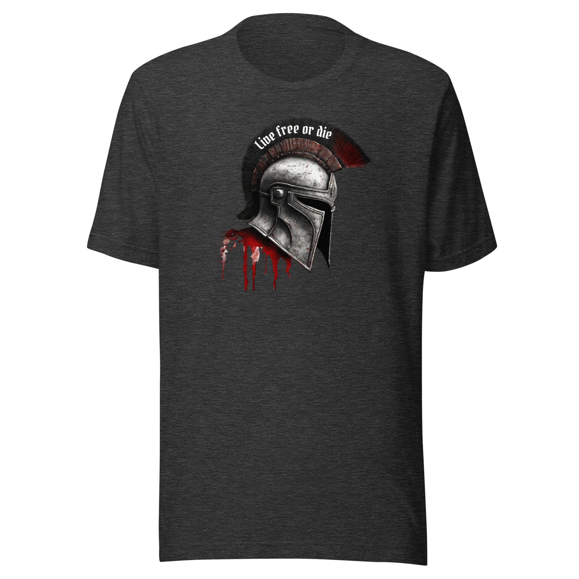 Live Free Spartan Men's Graphic T-Shirt Dark Grey Heather