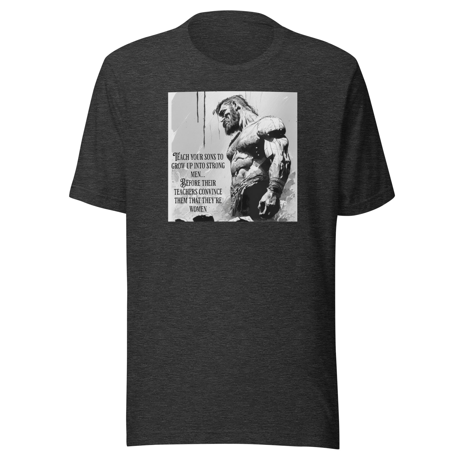 Raise Strong Men Graphic Men's T-Shirt Dark Grey Heather