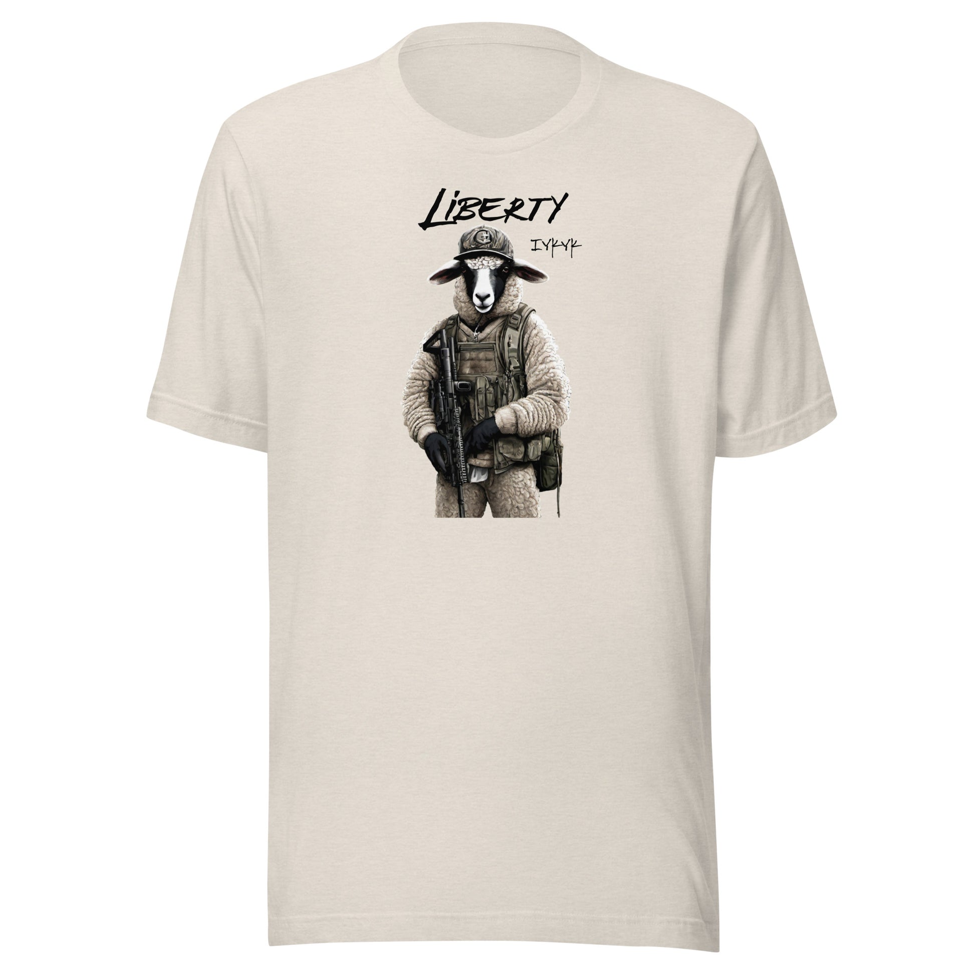 Liberty Lamb 2nd Amendment Graphic T-Shirt Heather Dust