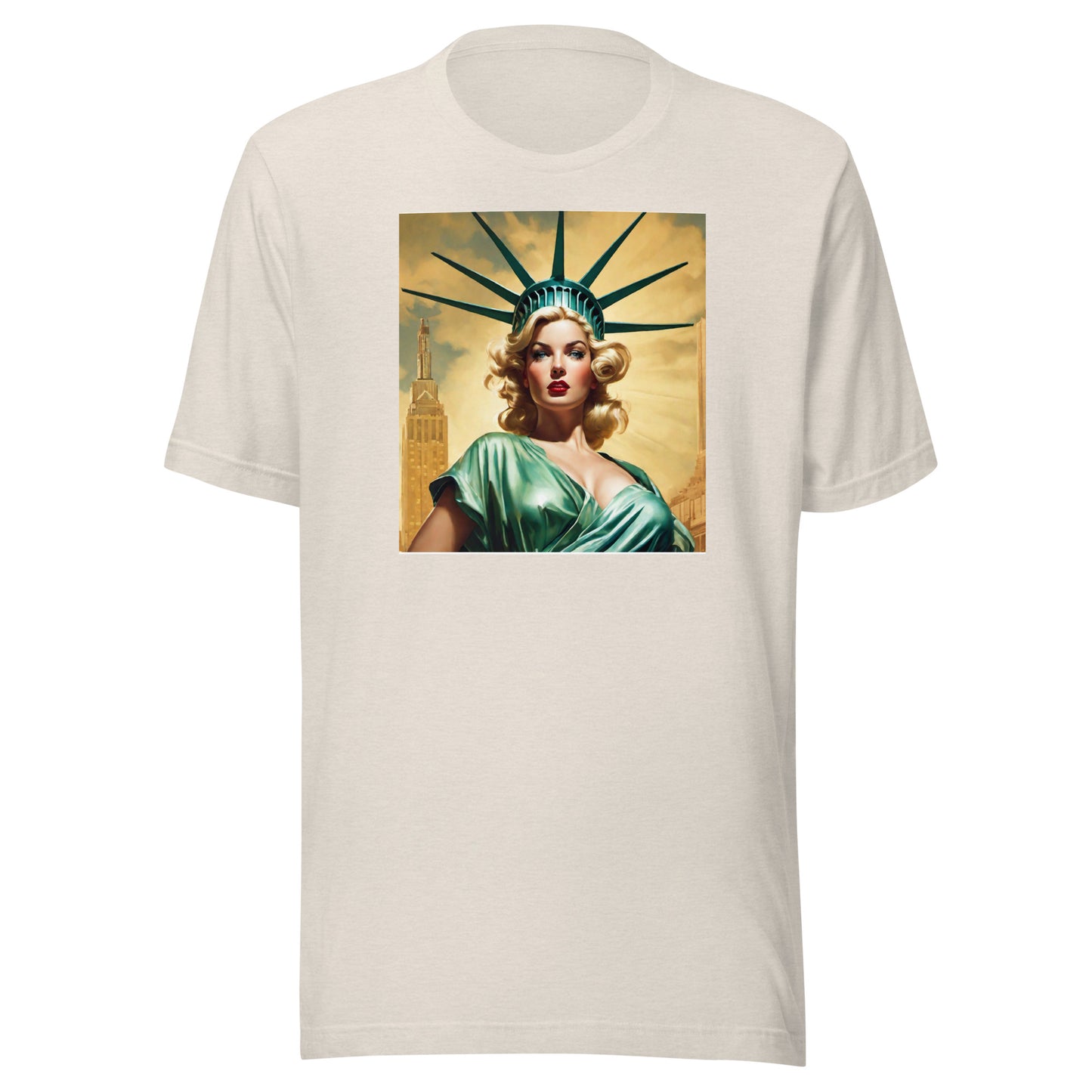 Beautiful Lady Liberty Men's T-Shirt Heather Dust