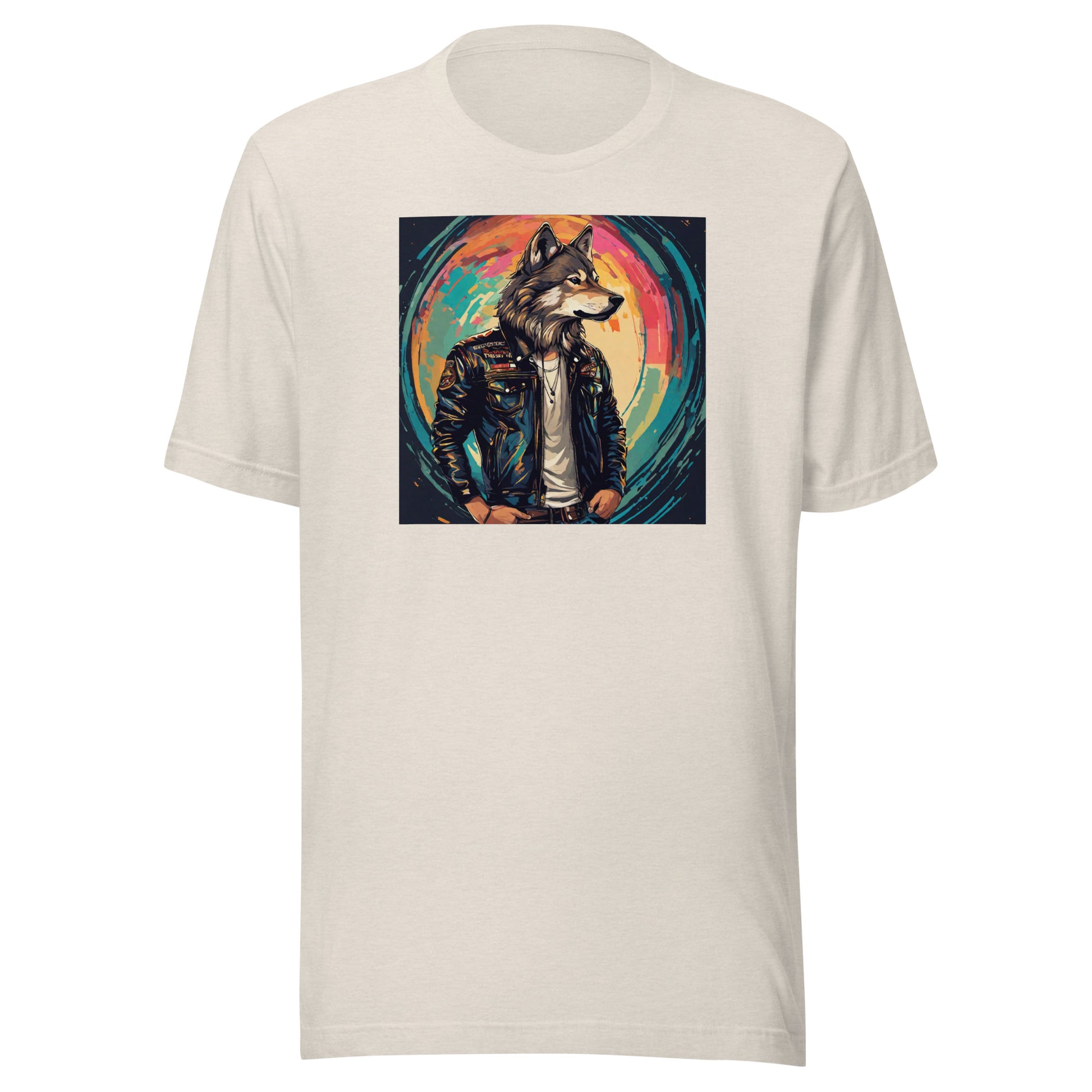 Colorful Urban Wolf Men's T-Shirt Heather Dust