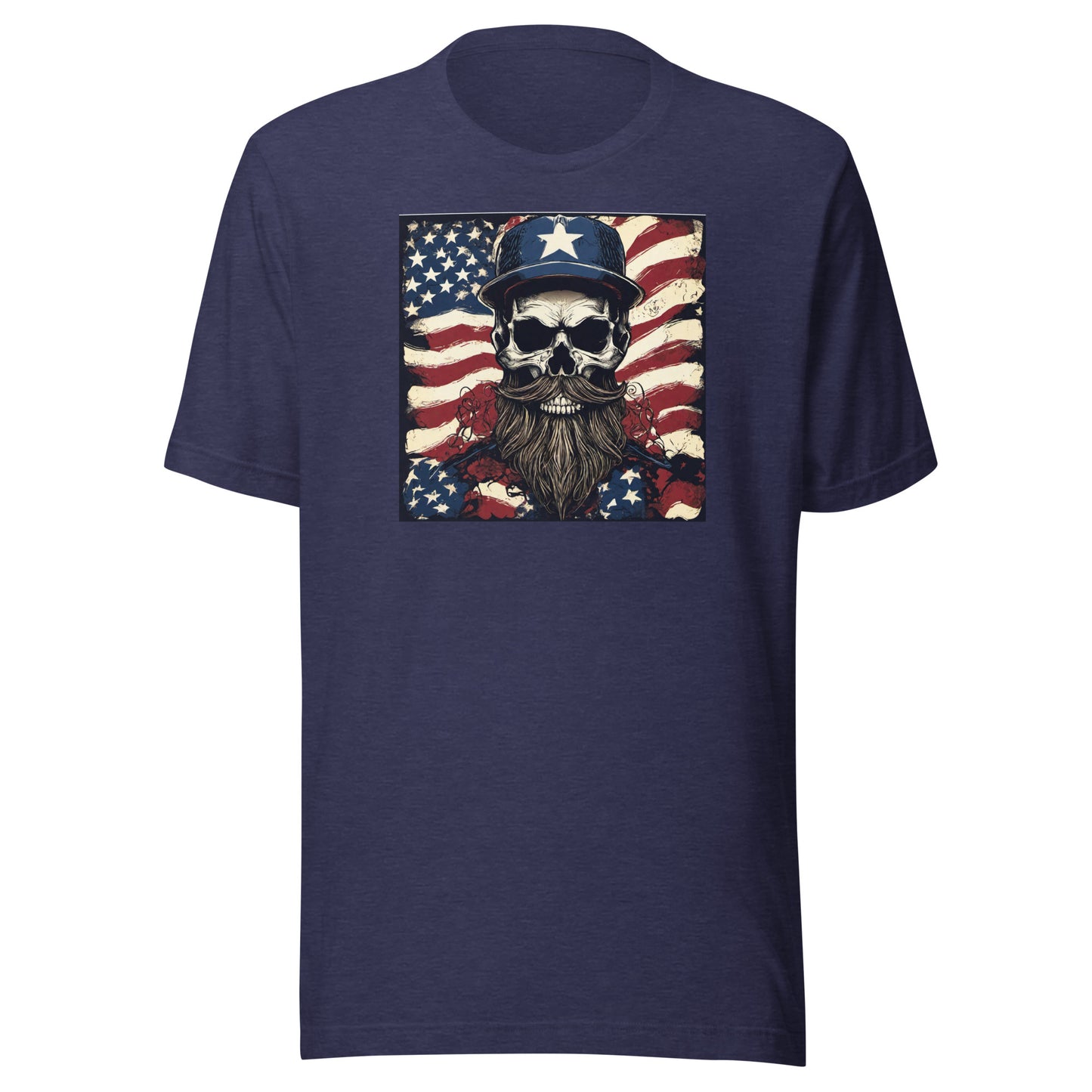Handsome American Reaper Graphic T-Shirt Heather Midnight Navy