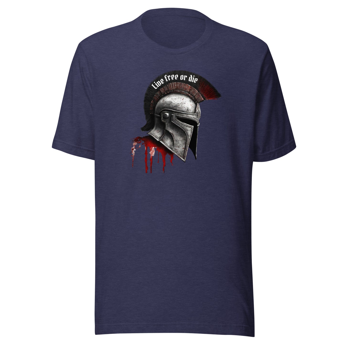 Live Free Spartan Men's Graphic T-Shirt Heather Midnight Navy