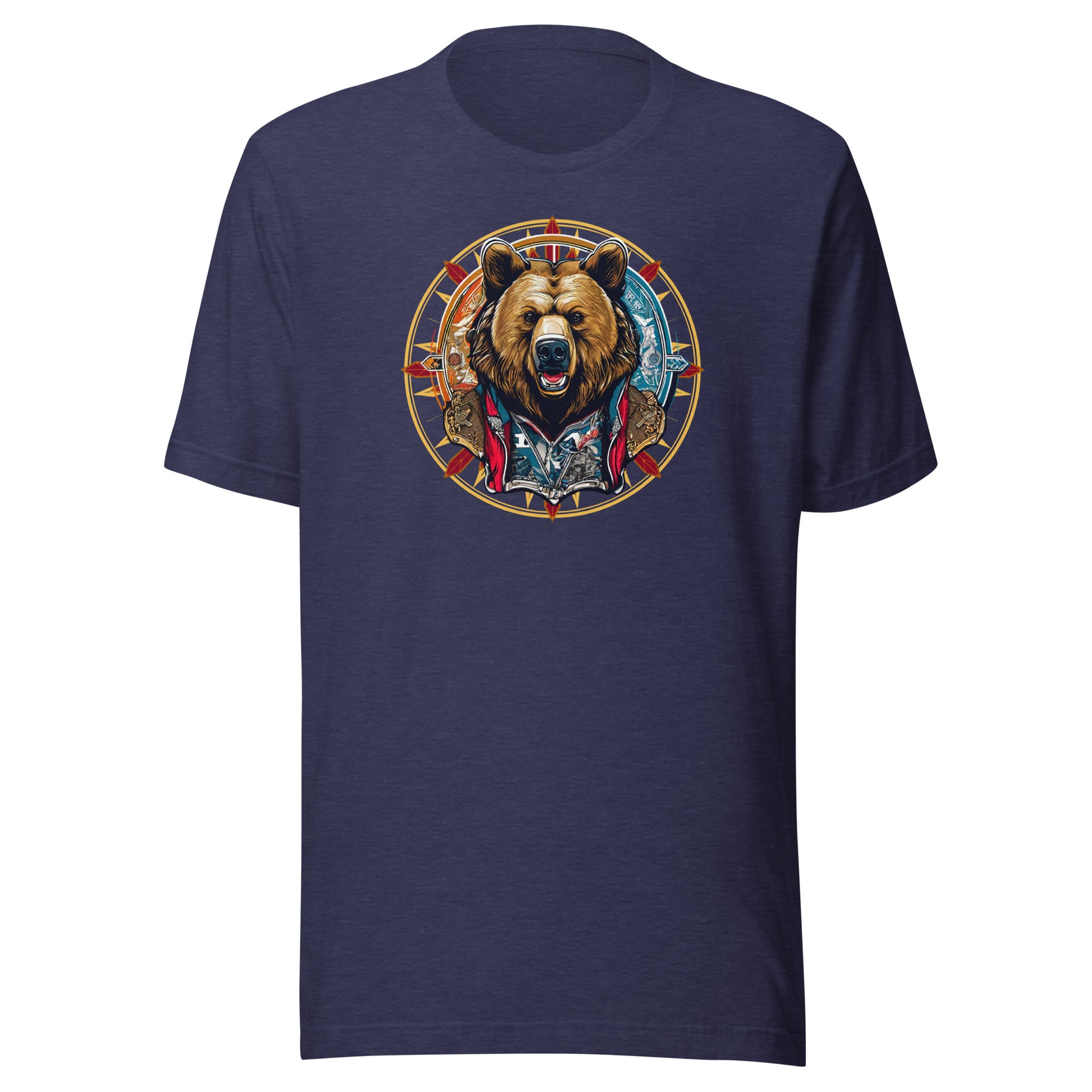 Bear Emblem Men's Graphic T-Shirt Heather Midnight Navy