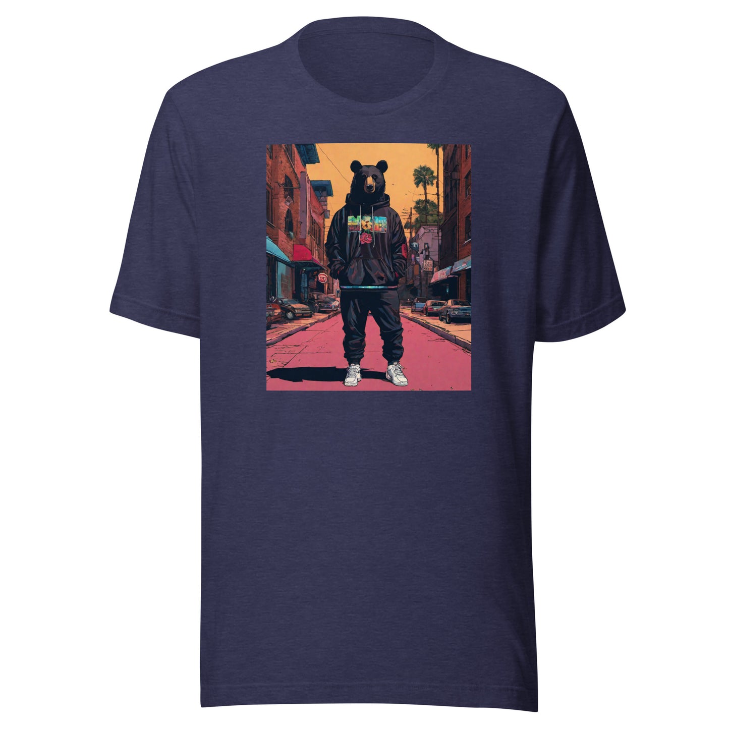 Urban Bear Men's T-Shirt Heather Midnight Navy