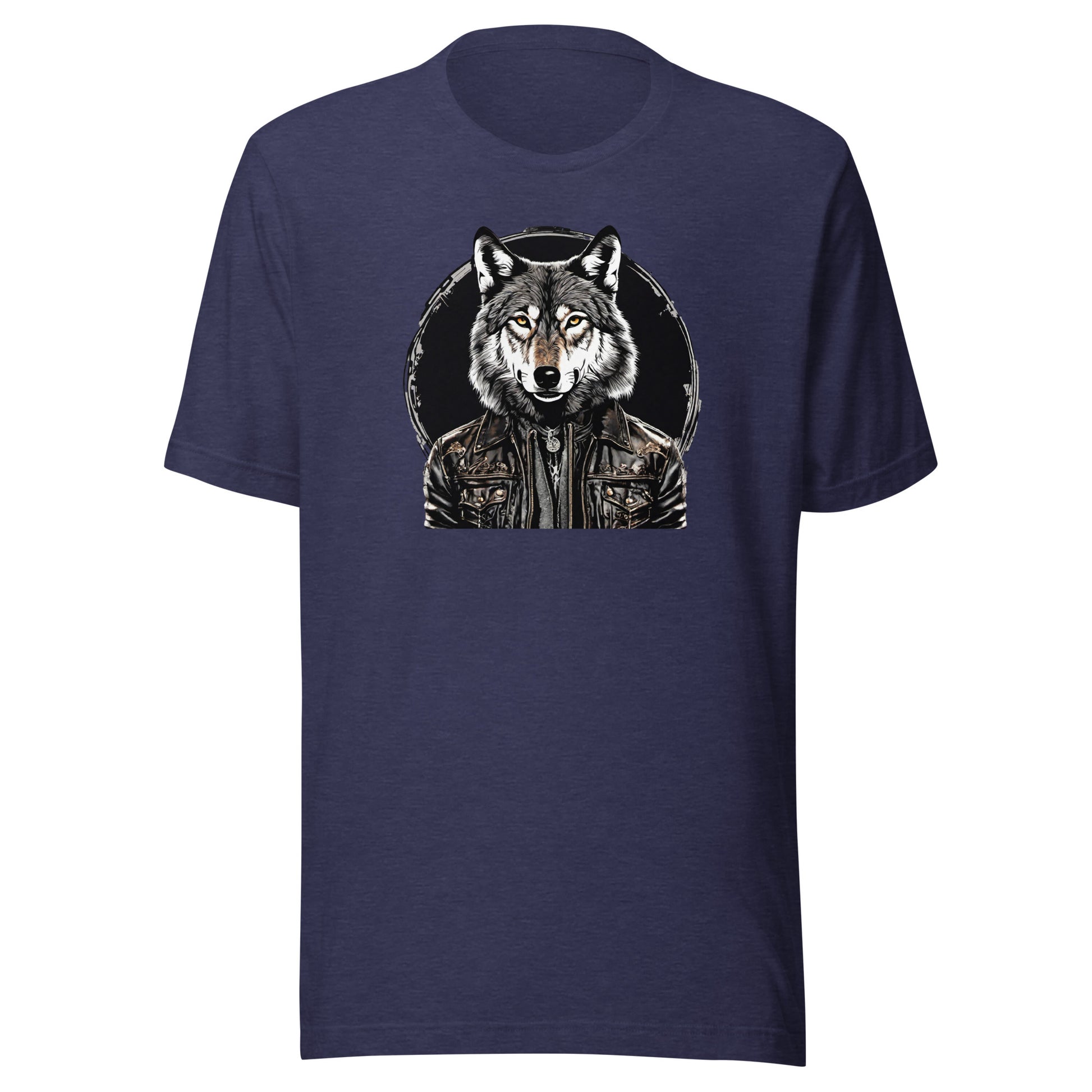 Golden-Eyed Lone Wolf Men's T-Shirt Heather Midnight Navy