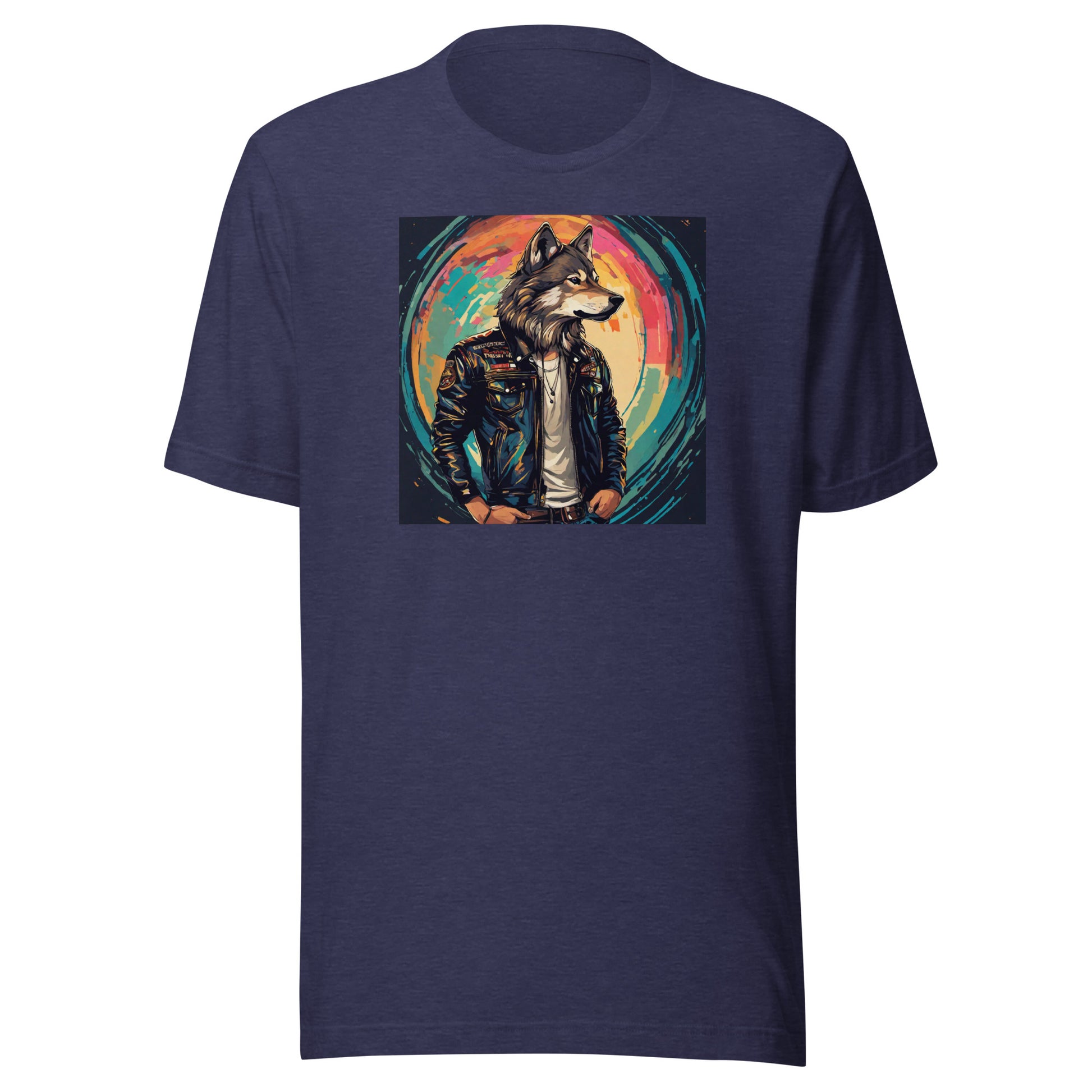 Colorful Urban Wolf Men's T-Shirt Heather Midnight Navy
