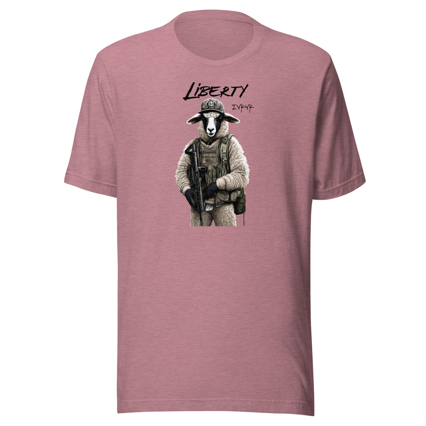 Liberty Lamb 2nd Amendment Graphic T-Shirt Heather Orchid