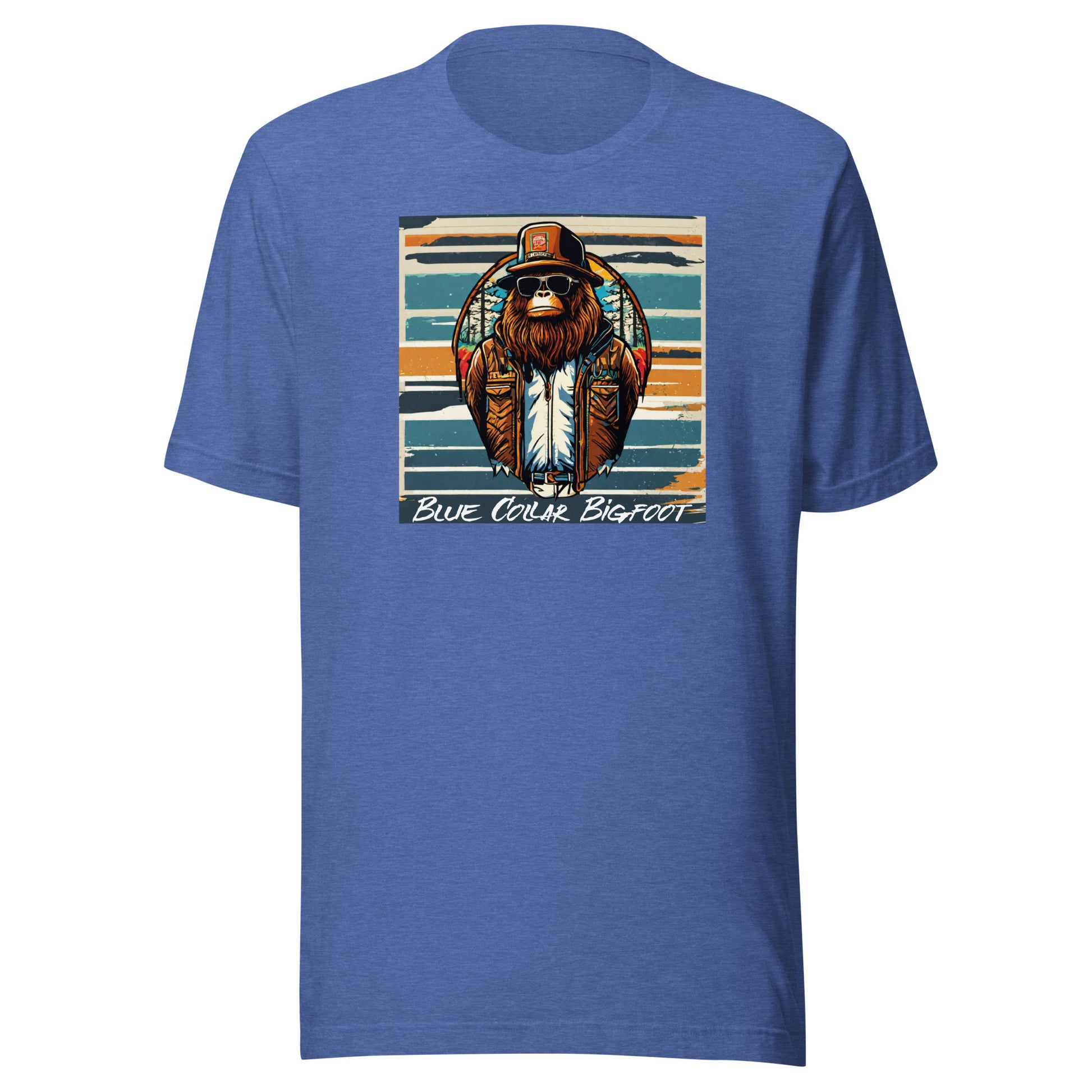 Blue-Collar Bigfoot Men's Graphic T-Shirt Heather True Royal