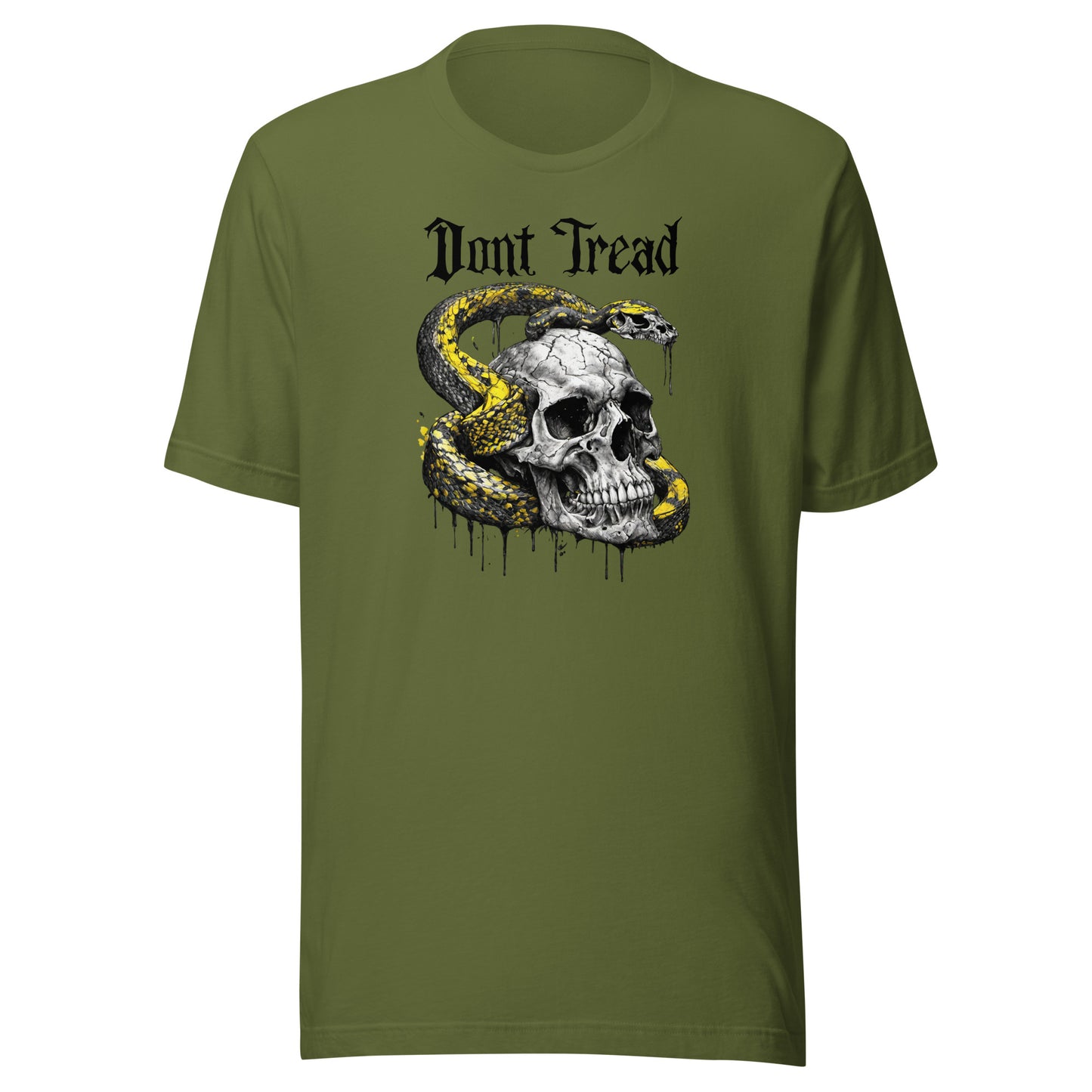 Don't Tread Snake & Skull 2nd Amendment Men's T-Shirt Olive