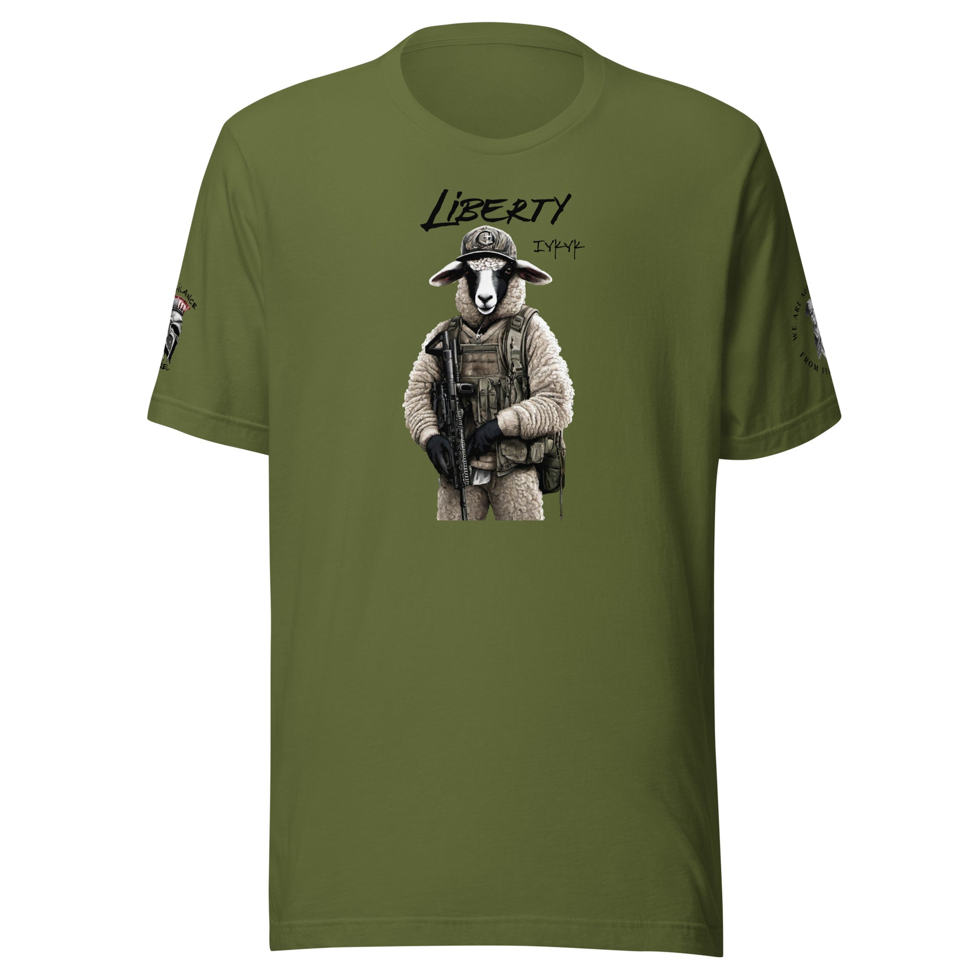 Liberty Lamb IYKYK (logo & minuteman sleeve) Limited Men's T-Shirt Olive